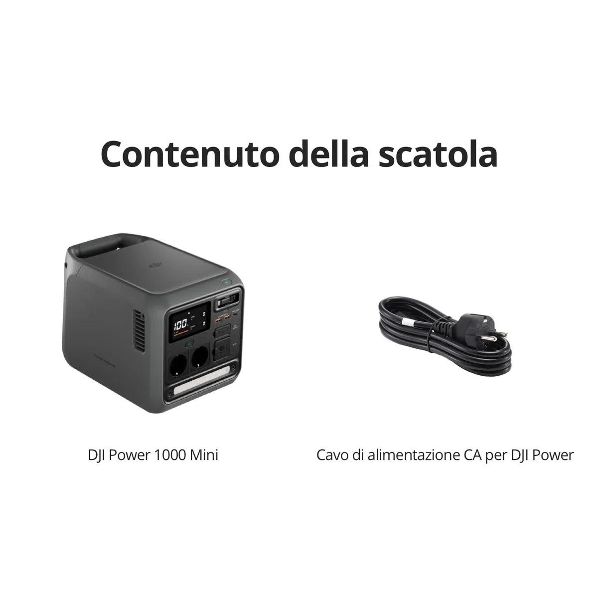 DJI Power 1000 Mini stazione di alimentazione portatile, batteria LFP 1008 Wh, dimensioni compatte, potenza max di 1000 W, ricarica da 0% a 80% in 58 minuti, generatore elettrico per casa e campeggio