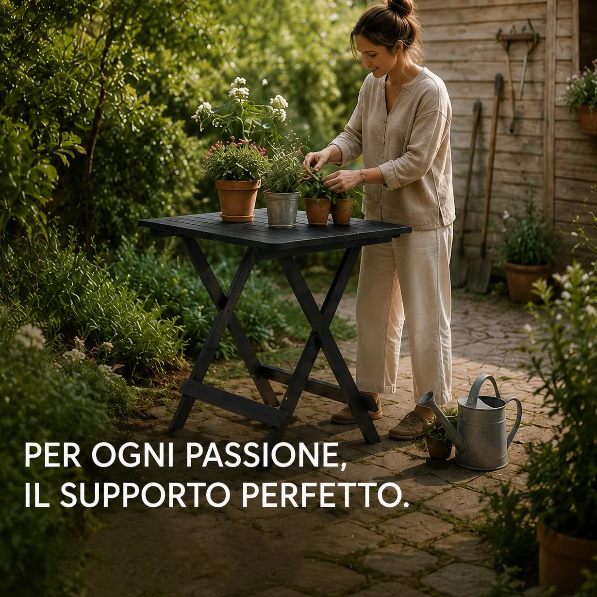 Tavolo da Giardino in Plastica Pieghevole Antracite 80x72xh70 cm Maury