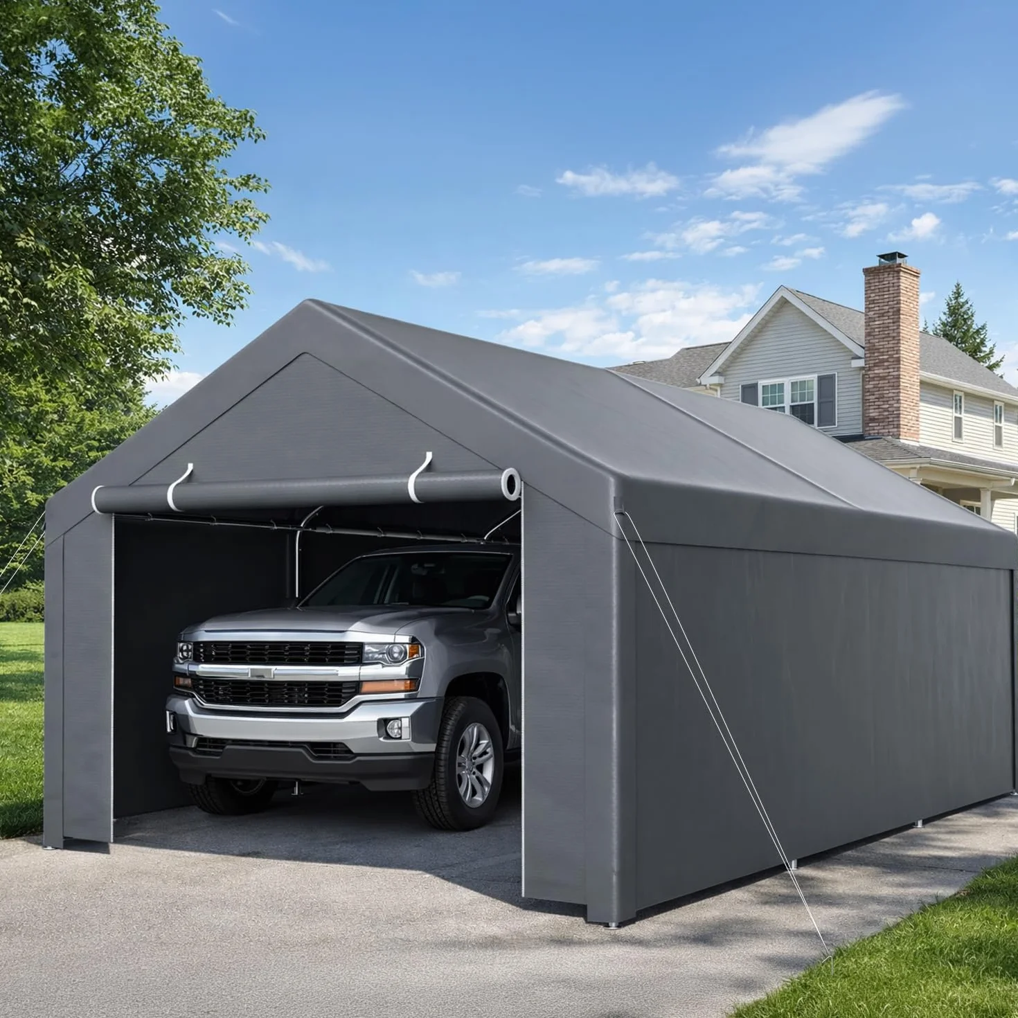 Tenda da garage Carport 3x6 m telone PE resistente intemperie UV per auto SUV camion