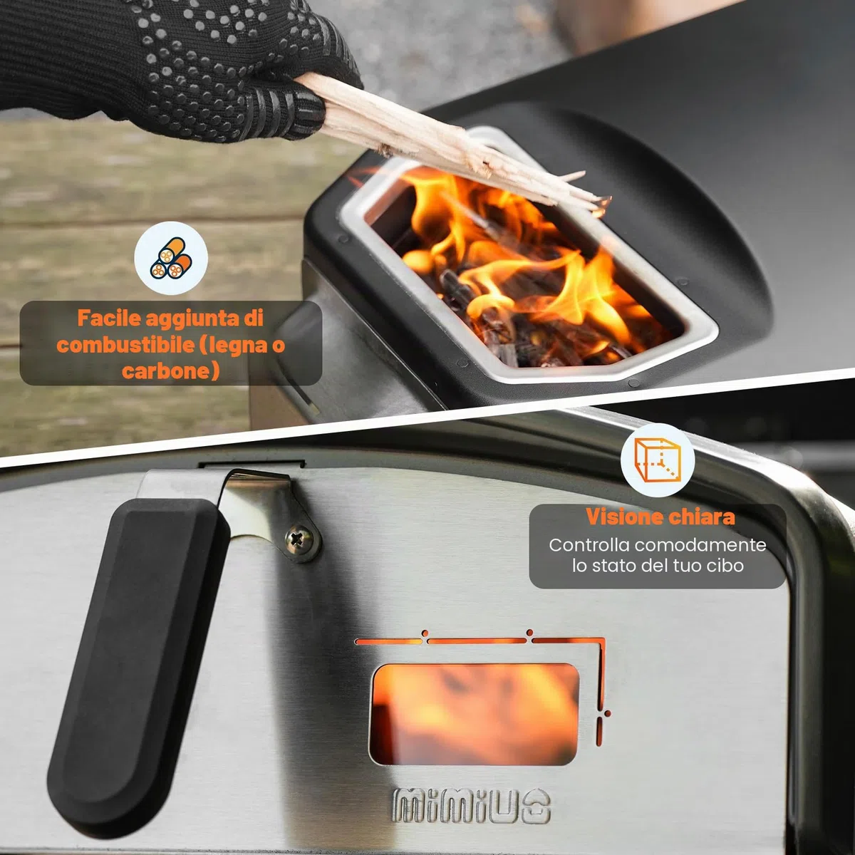 Forno per Pizza da Esterno a Legna e Carbonella, Pizzaiolo Portatile per Giardino