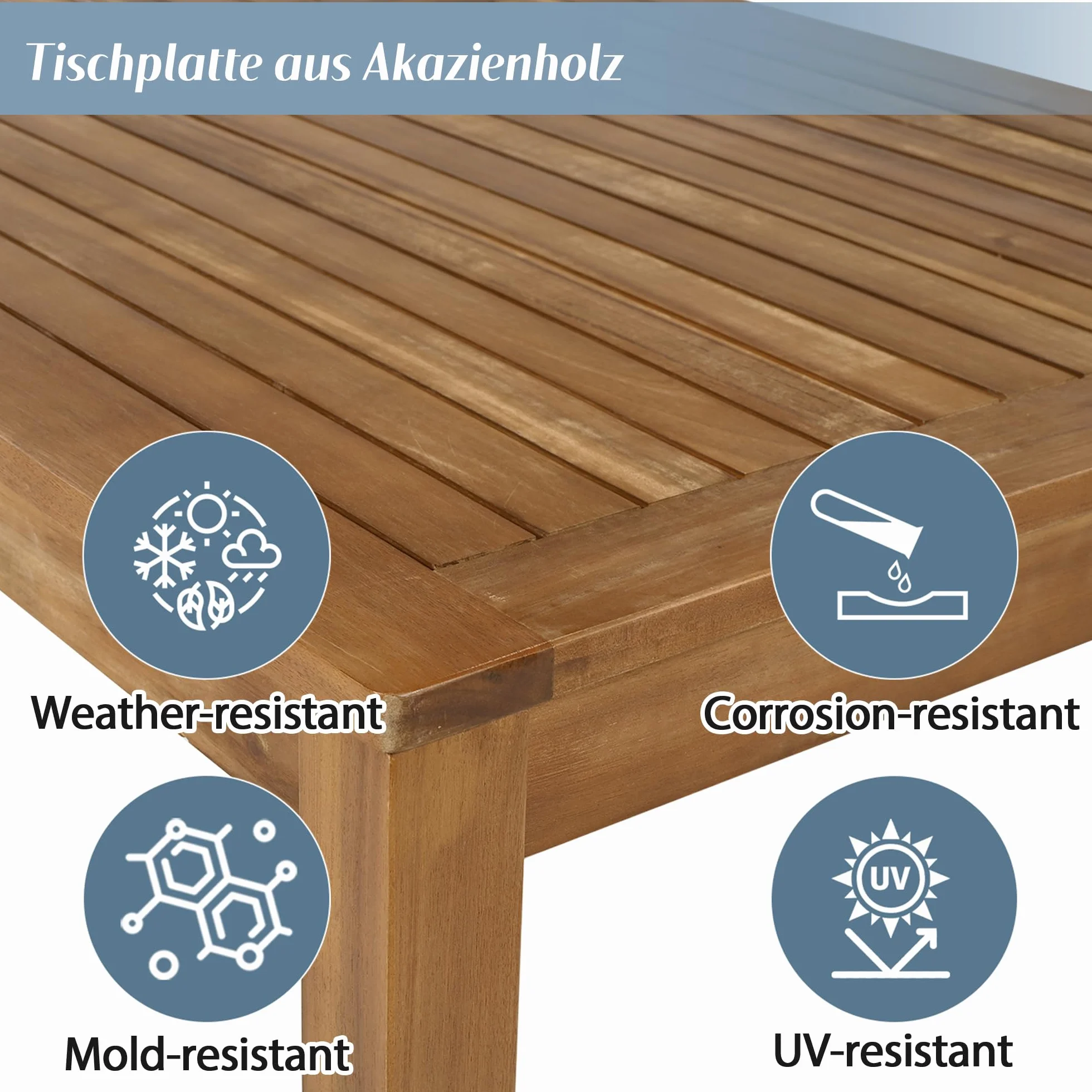 Lubvtti Set giardino esterno,divano da esterno + tavolino,mobili da giardino,struttura in acacia, piano in acacia,lavorazione artigianale in corda intrecciata, adatto per il giardino, grigio