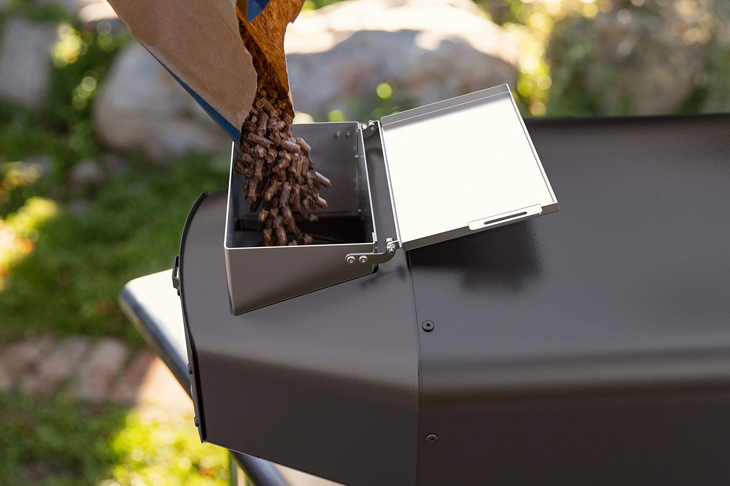 Mimiuo Forno per Pizza a Pellet con Pala e Pietra, Sistema Grill Rotante Automatico, Nero