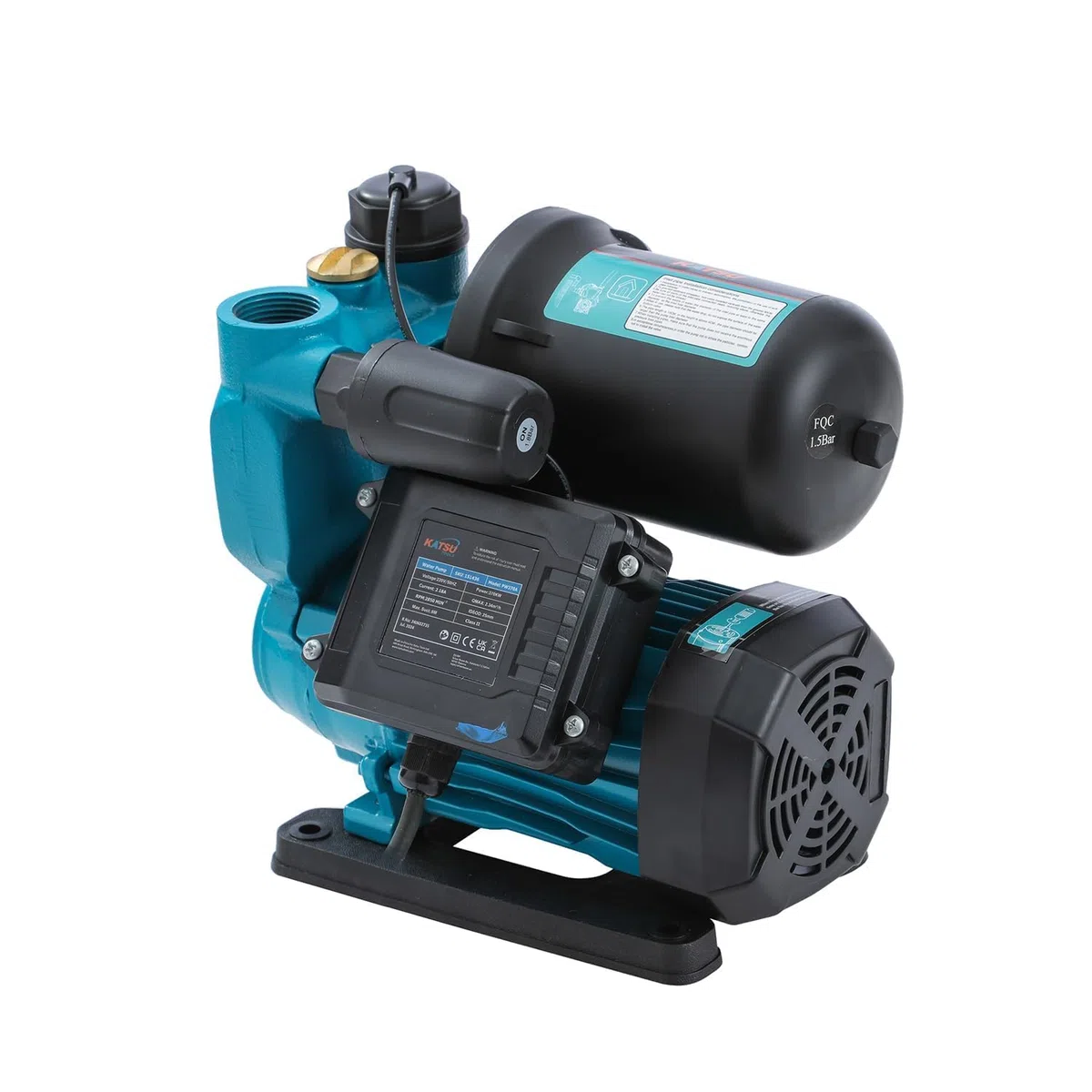 KATSU Pompa Booster Acqua 370W Pompa da Giardino, Controllo Automatico della Pressione, Autoadescante Adatta per Rubinetti Dell'acqua di Casa e Giardino 151436