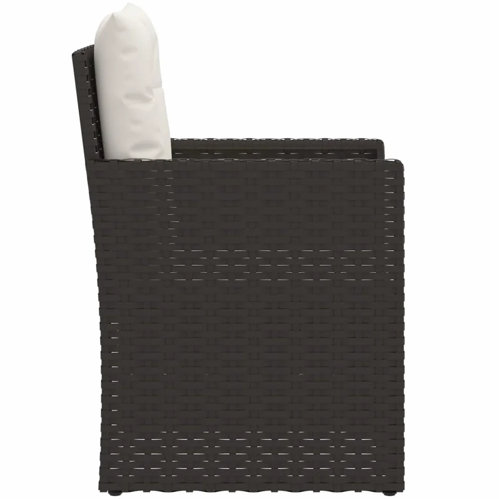 vidaXL Poltrona da Giardino con Cuscini Nera in Polyrattan
