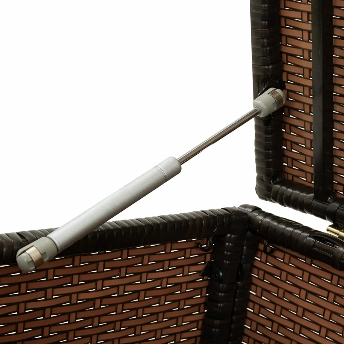 BaraSh Baule da Giardino in Polyrattan 200x50x60 cm Marrone,Baule da Giardino,Bauli e Contenitori da Giardino,Contenitore Giardino(SPU:46475)