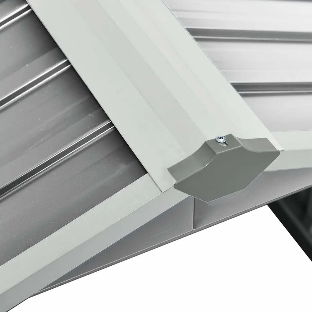 vidaXL Capanno per Robot Tosaerba 92x97x63 cm Acciaio Zincato Grigio