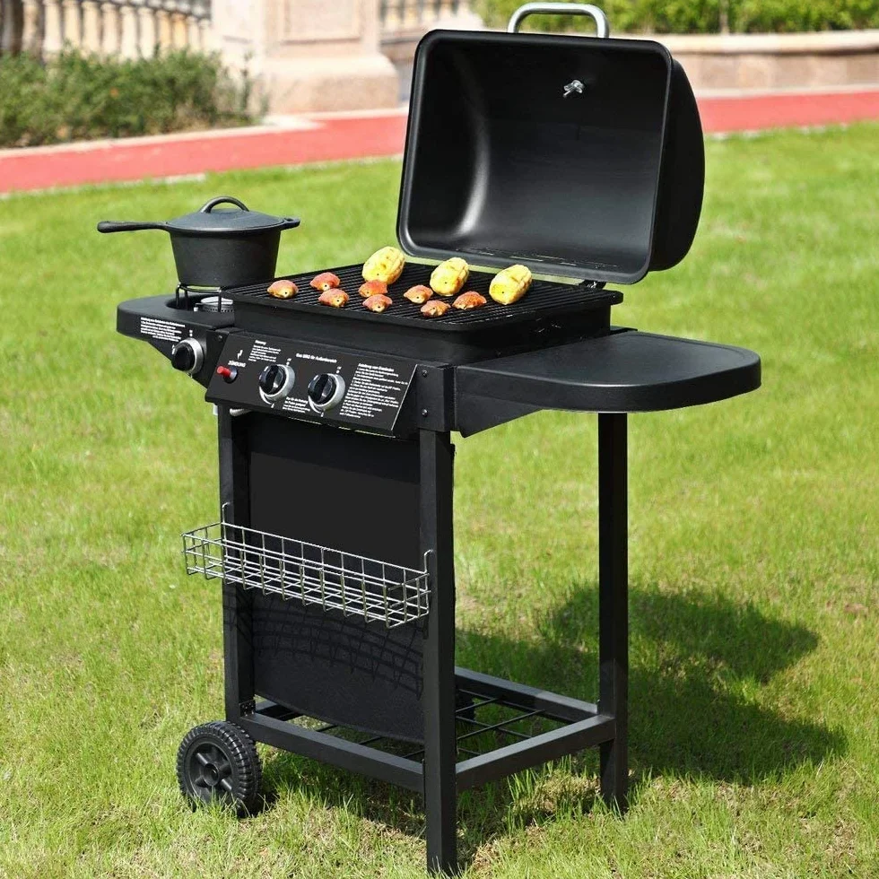 Barbecue a gas 2 bruciatori compatti 8,7 kW acciaio