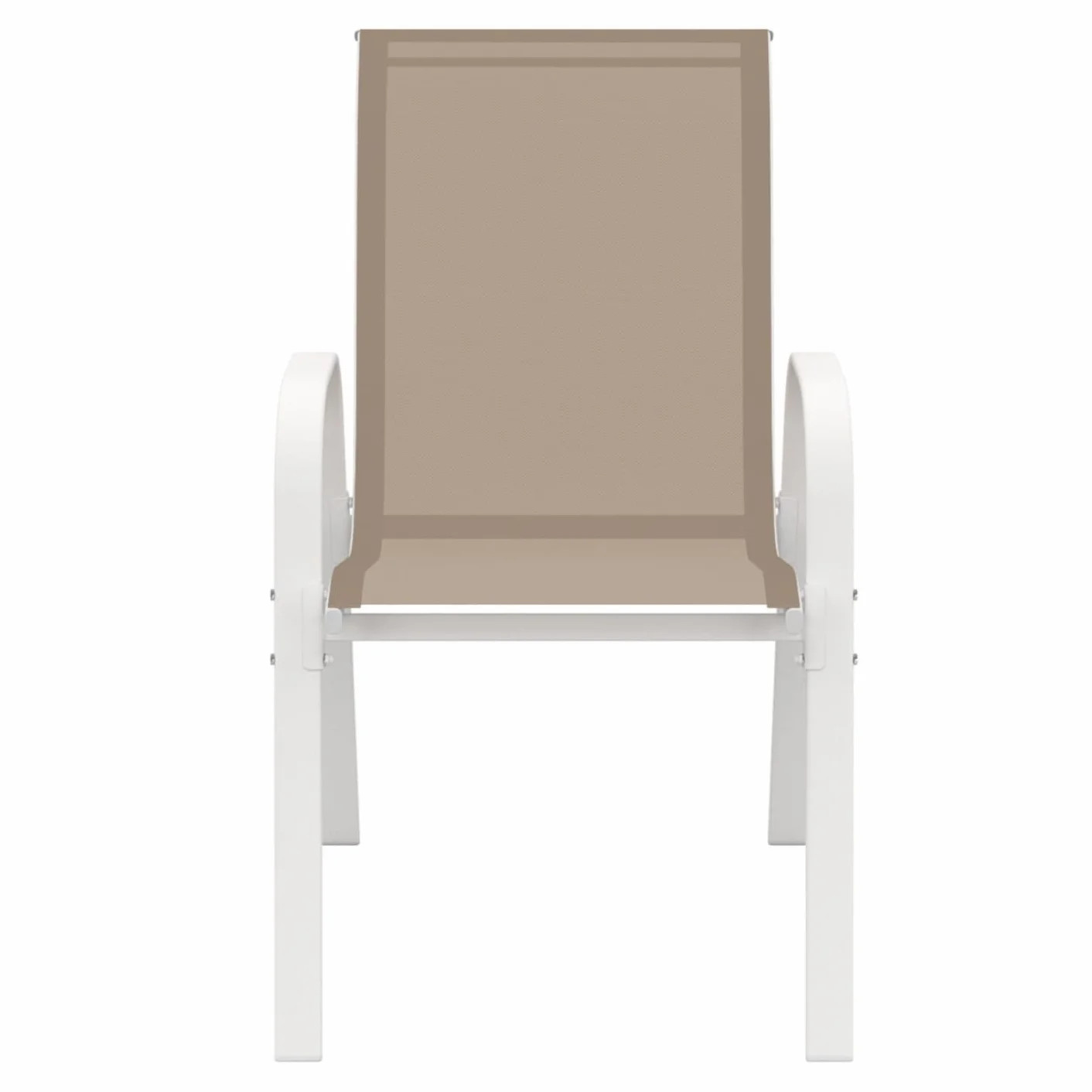 Set di 4 sedie impilabili da giardino LYMA metallo textilene bianco beige