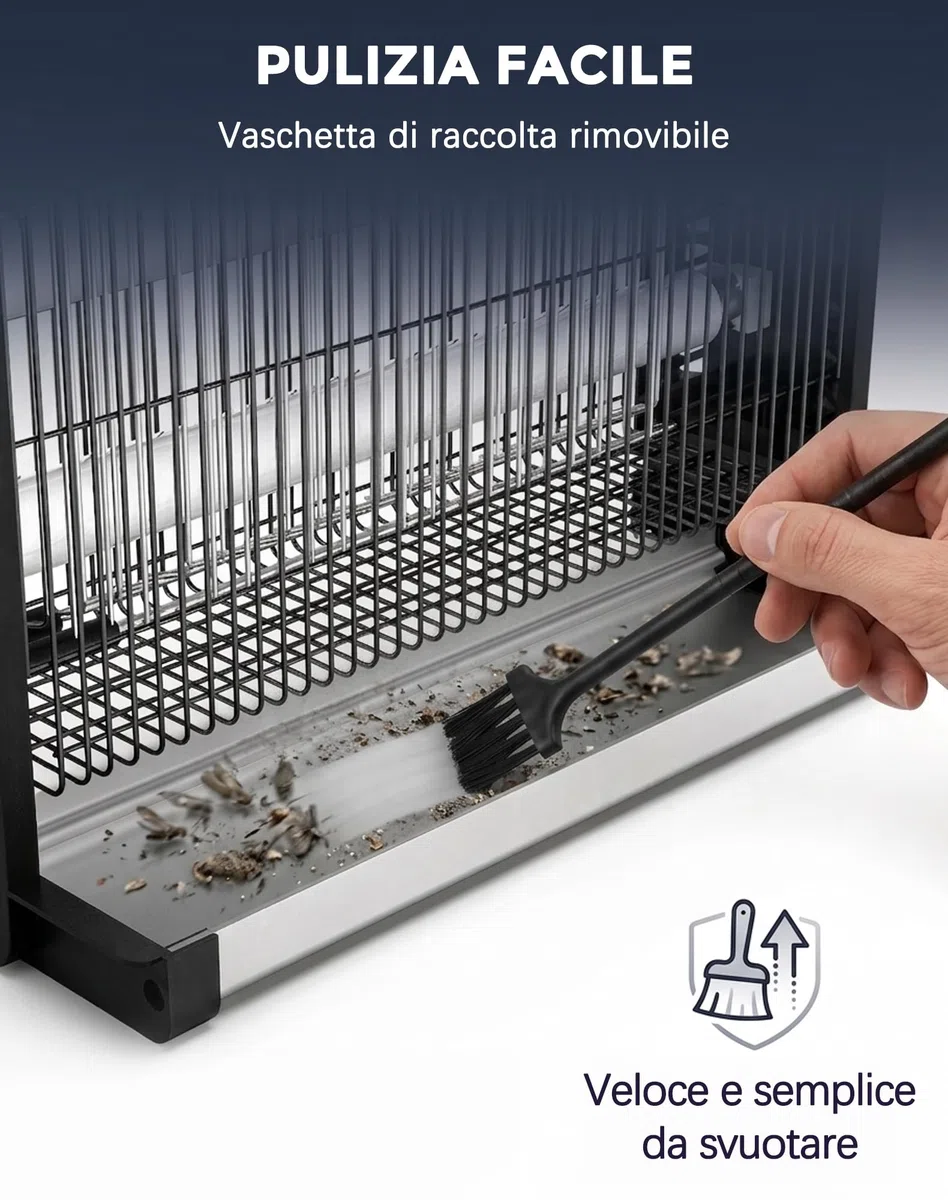 Zanzariera Elettrica 20W, Lampada Antizanzare con Griglia 2500V, Copertura 100㎡, Ammazza Insetti Professionale Silenzioso, Ignifugo V0, per Interni, Casa, Cucina, Ufficio e Camera da Letto