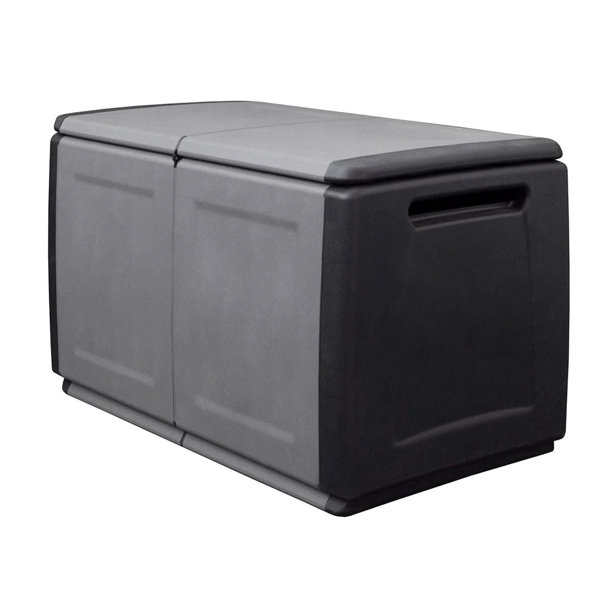 INTEC - Scatola di Stoccaggio 230L Scatola da Giardino Grigio/Nero 96 x 53 x A57cm Maniglie di Trasporto in Polipropilene