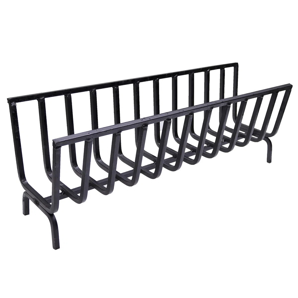 Fonderia Bongiovanni | Brucialegna | porta legna | portalegna da interno | portalegna da esterno | braciere | in ferro per camino e barbecue (cm 87x25x32h)