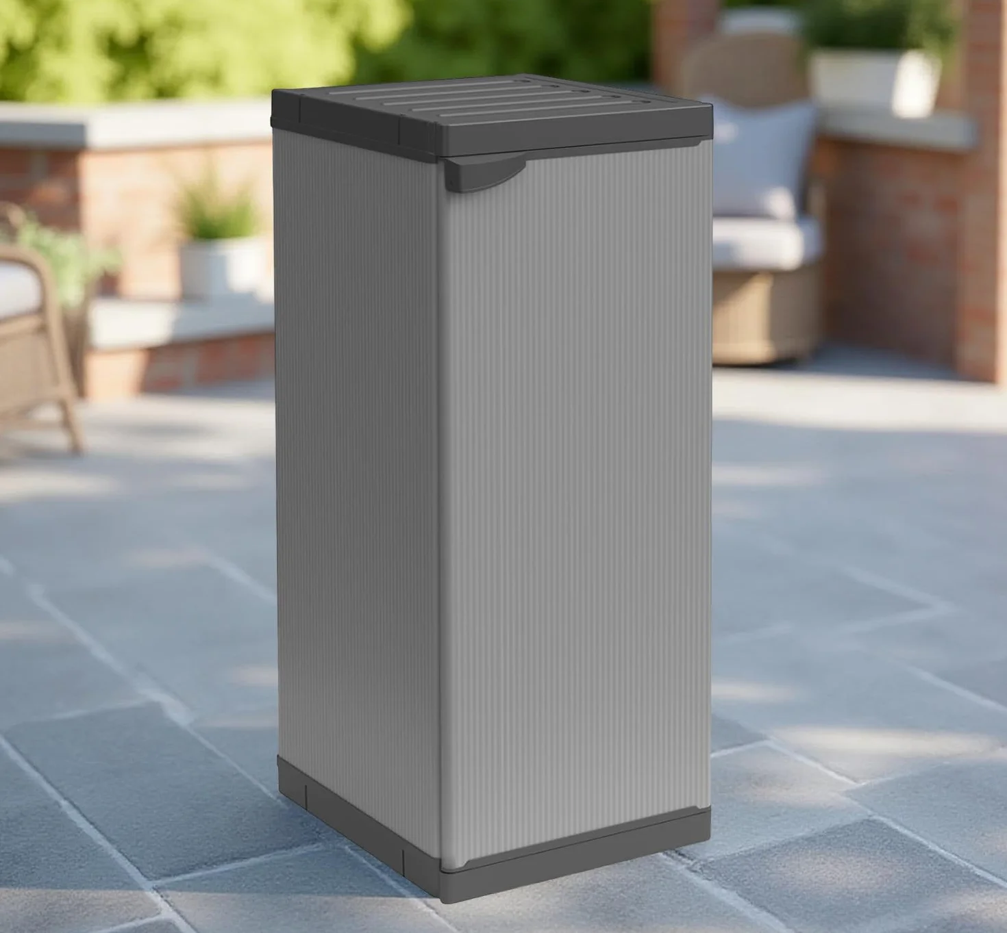 BuyStar Armadio 1 Anta da Esterno 34x40x85h cm, 1 Ripiano Regolabile Interno e Maniglia - Sistema a Incastro, Senza Viti, Idrorepellente, Robusto, Garage, Terrazzo, Officina - Made in Italy