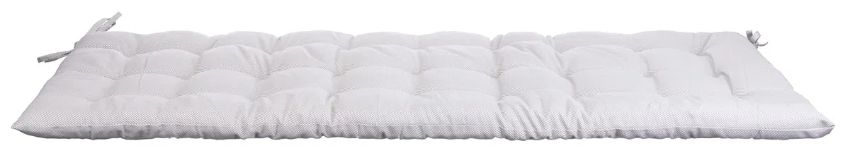 Brandsseller Cuscino per panca da esterno, 120 x 40 x 4 x 4 cm, a righe, bianco/grigio chiaro