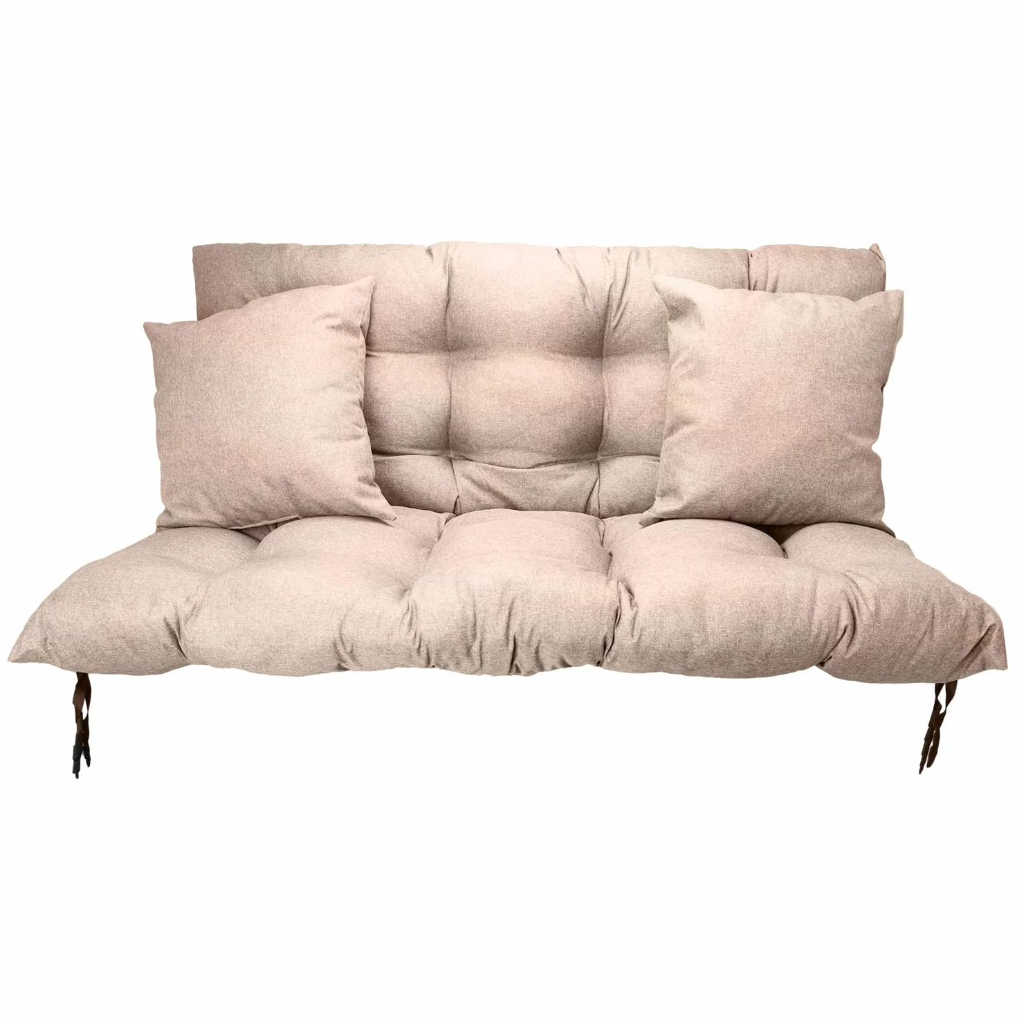 Cuscino Dondolo Da Giardino 3 Posti 160x50x60 - Per Divanetto, Panca, Pallet - Con 2 Cuscini 45x45 cm - Resistente Alla Muffa E All'umidità - Base antiscivolo, Imbottitura spessa - Beige