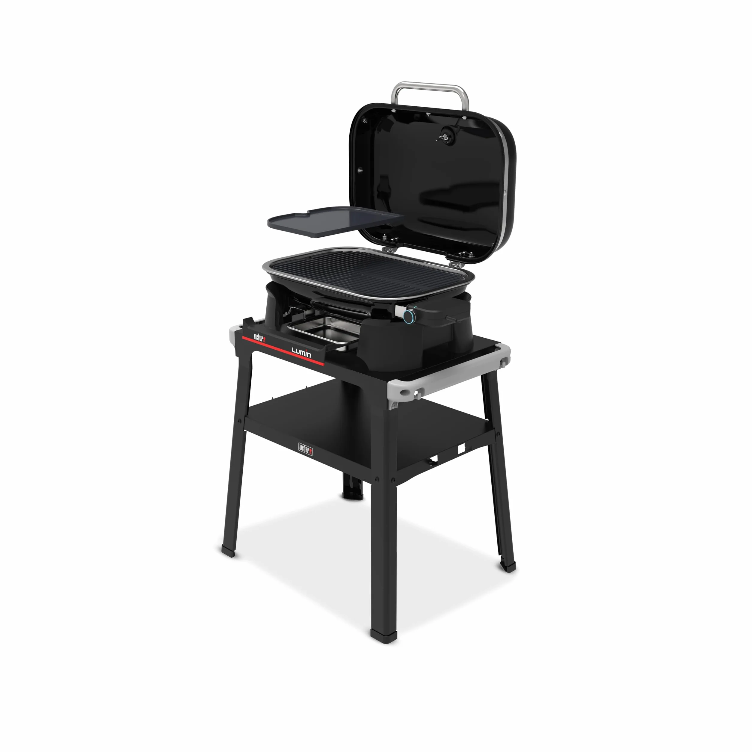 Weber Lumin Barbecue Elettrico 315°C Griglie Ghisa Smaltata Porcellana 33x49 cm Nero