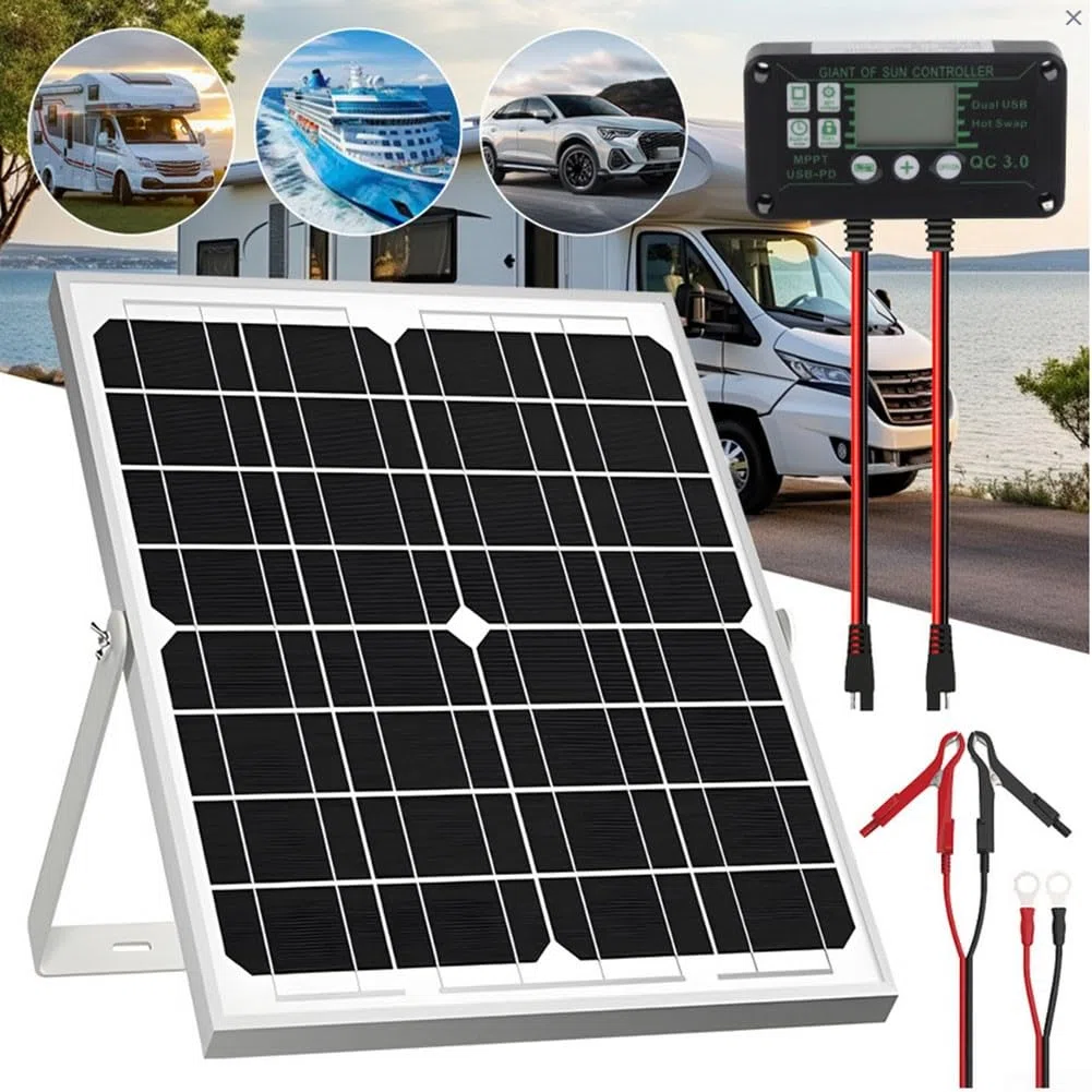 Solars Caricabatterie MPPT 12V Kit Ricarica Auto Barca