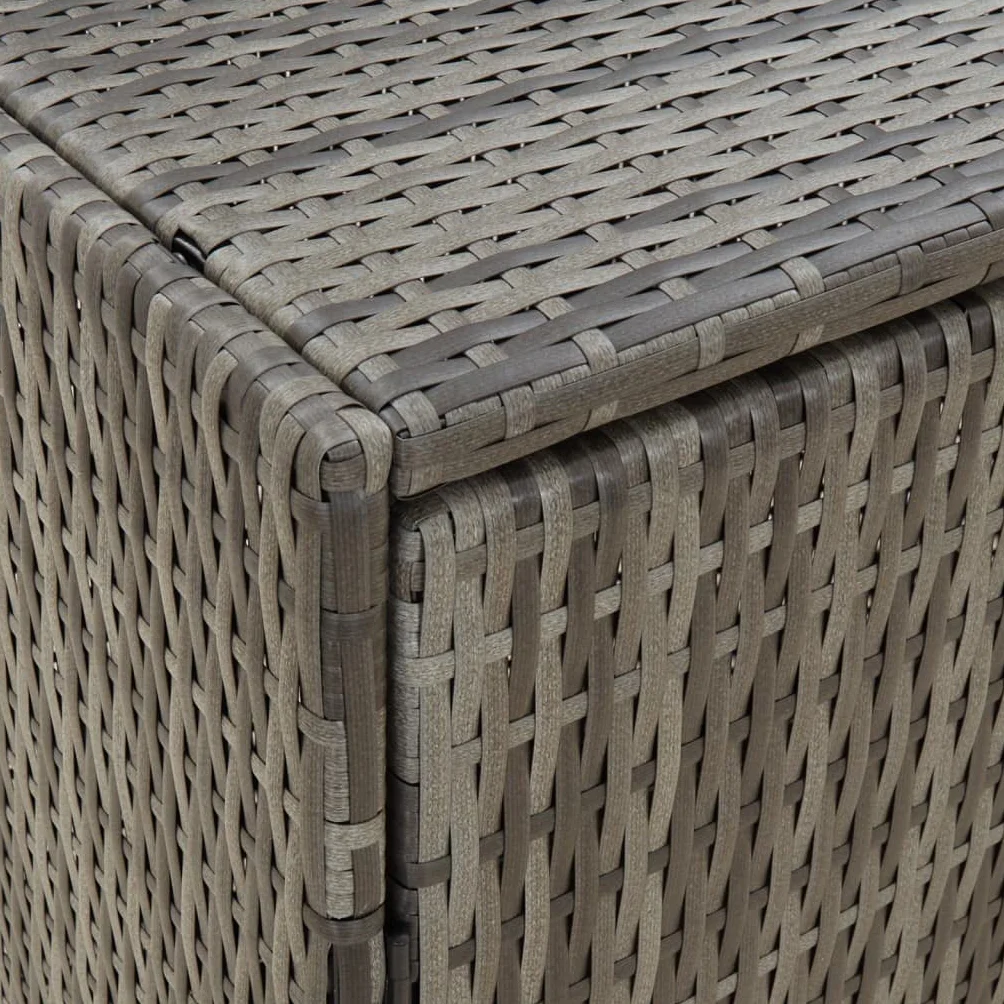 vidaXL Mobile Portaoggetti da Giardino Grigio 198x55,5x80cm Polyrattan