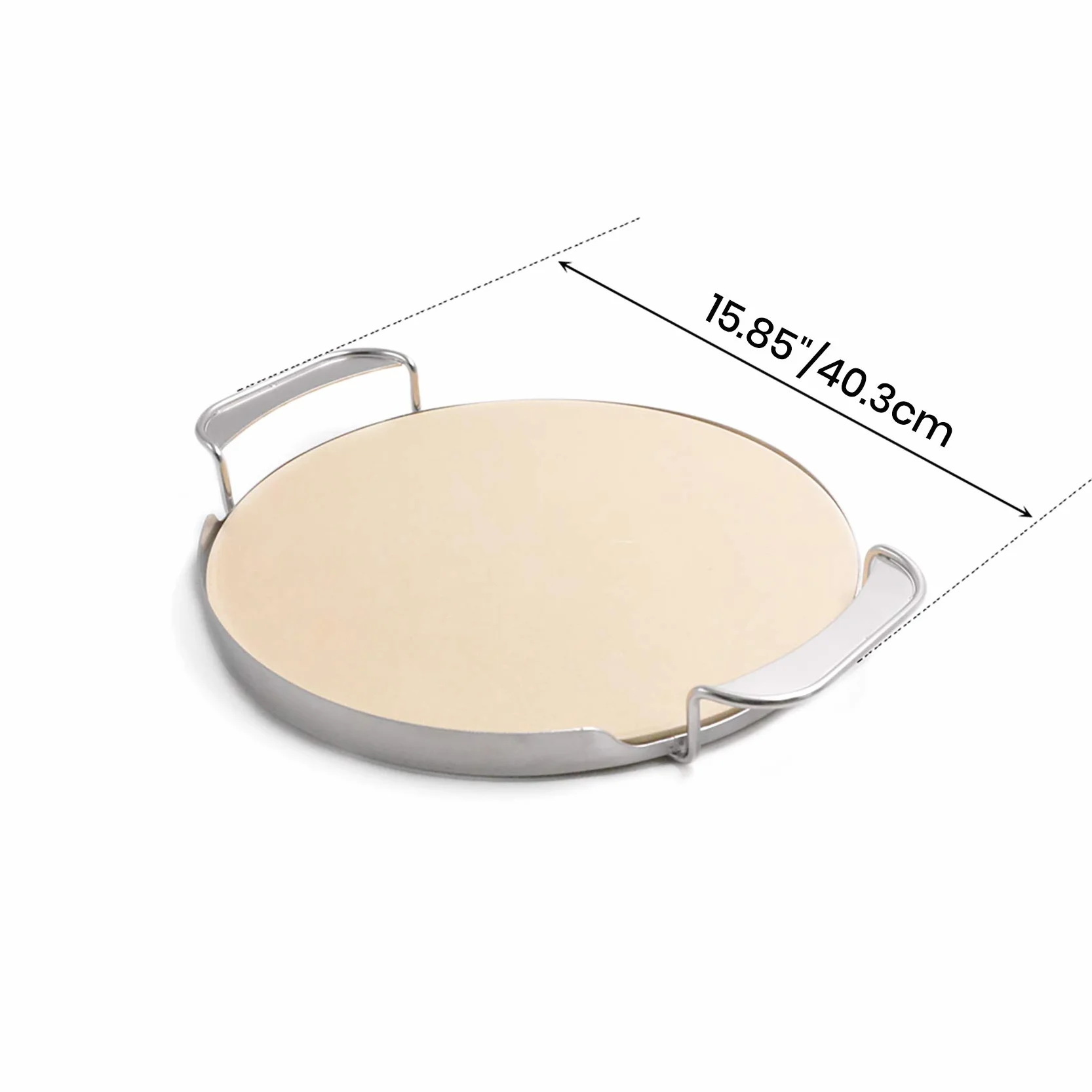 Pietra per Pizza Onlyfire φ33,52cm con Staffa Maniglia per Forno Pizza Grill Gas Griglia Carbone Kamado