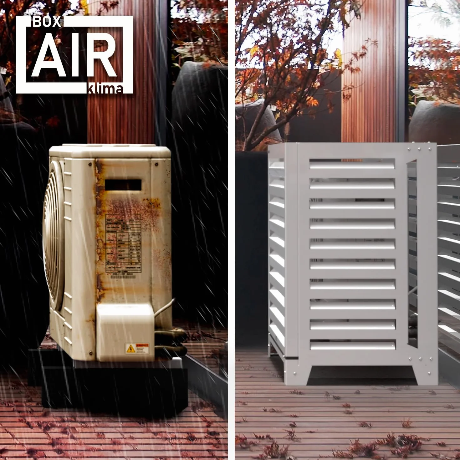 Klima Cover Clima Blade M Bianco – Copri Condizionatore Esterno in Alluminio Composito, Staffe INOX Regolabili