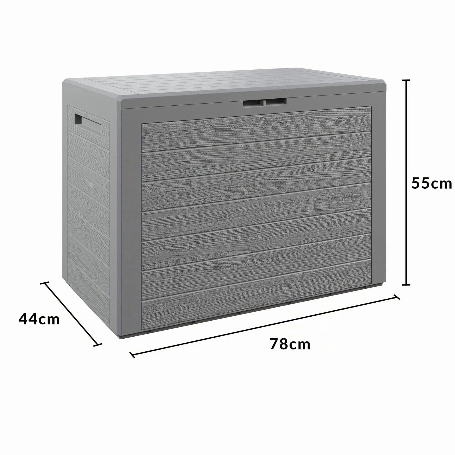 Casaria Baule da Giardino Lille 190 L Effetto Legno 78x44x55cm Impermeabile Esterni