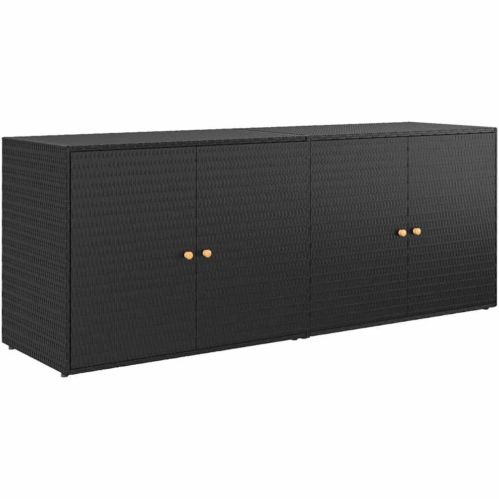 Mobiletto da Giardino Nero 198x55,5x80 cm in polyrattan Nero,319870