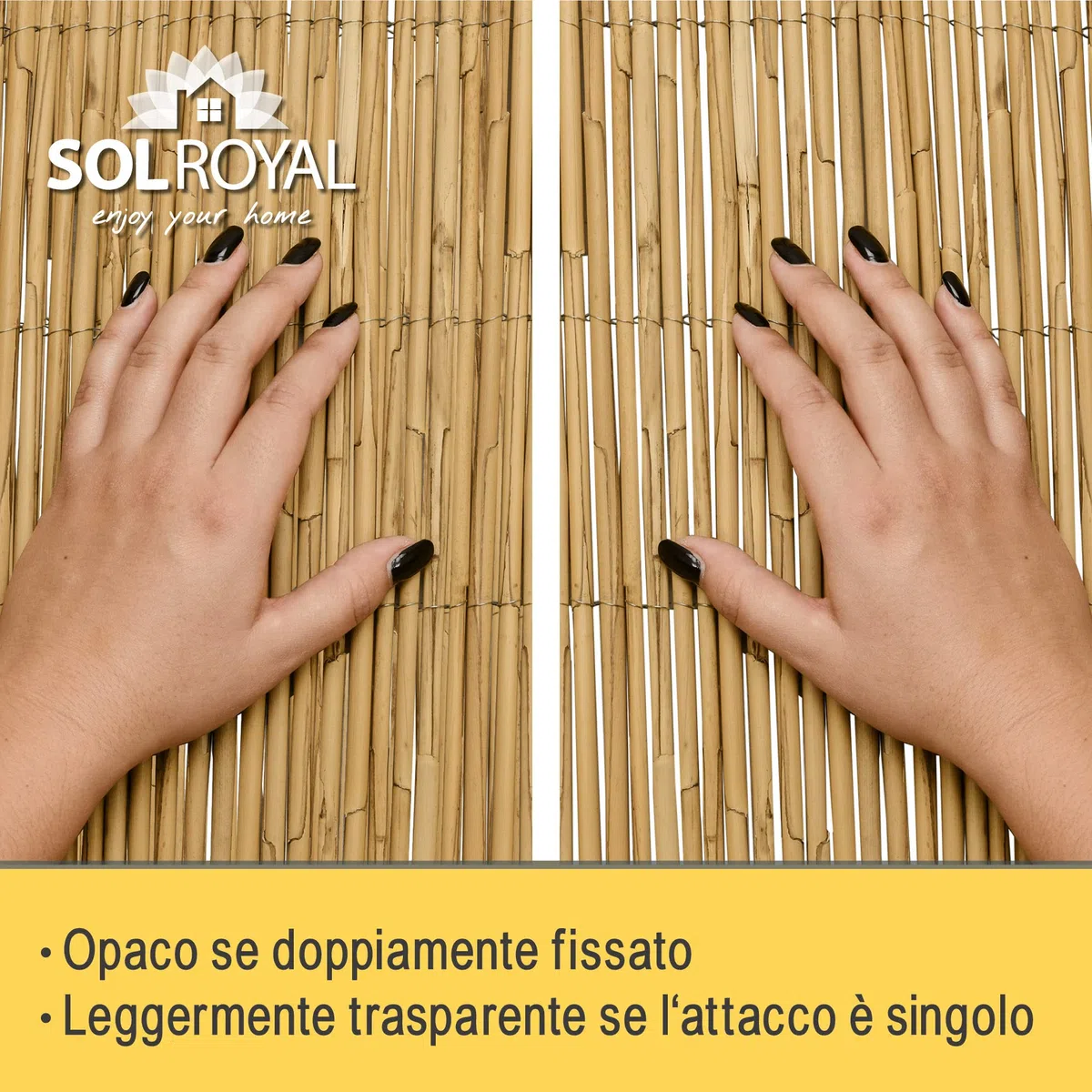 Sol Vision S36 Recinzione Canniccio Premium 90x300cm Frangivento Frangivista Giardino Balcone