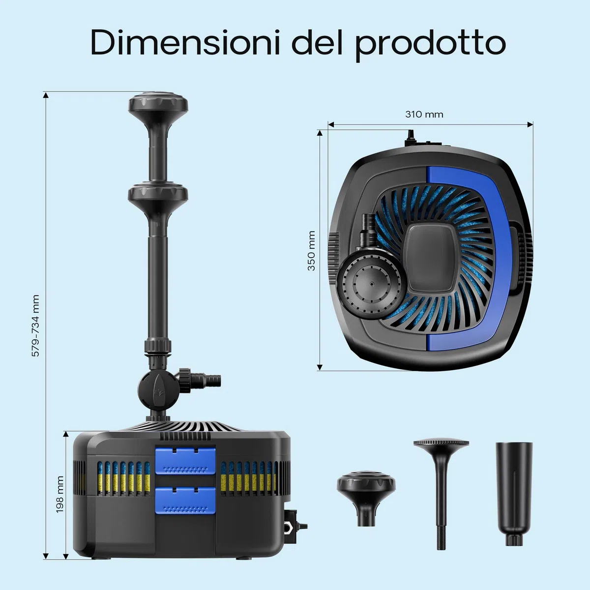 SunSun CUF-5800 Filtro laghetti pompa fontana 5200 l/h chiarificatore UVC 11 W