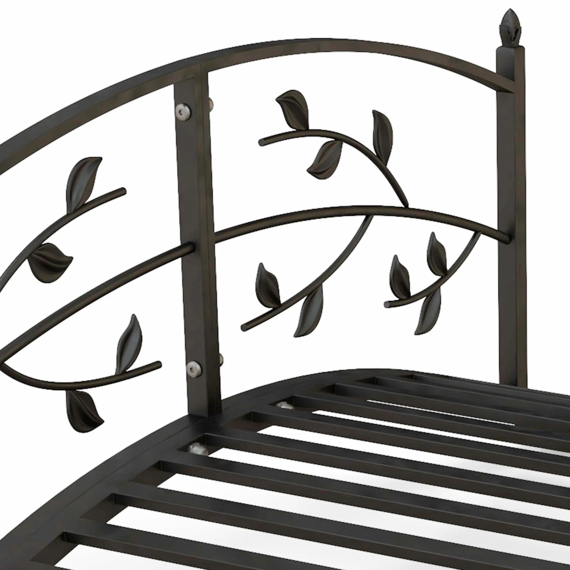 Outsunny Ponte del Giardino - Ponte di Bacino - decorazione del Giardino dim. 119 x 67 x 47 cm con balaustra, motivo vite in acciaio nero