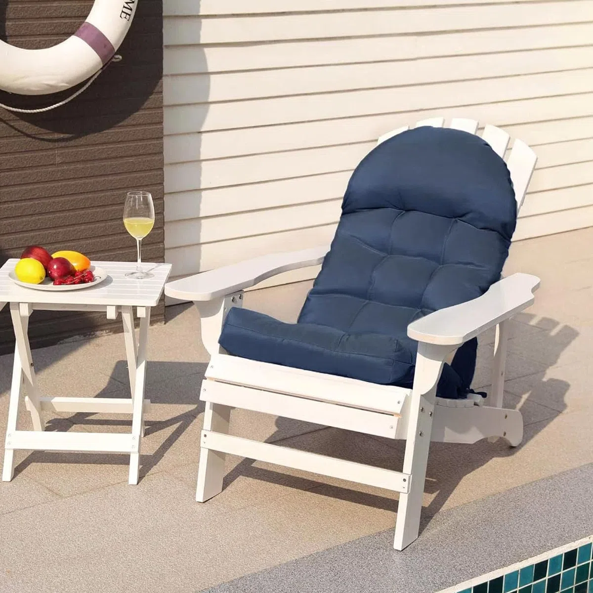 Cuscino di Sedia Adirondack Impermeabile, Cuscino per Patio per Esterni, Grigio Chiaro