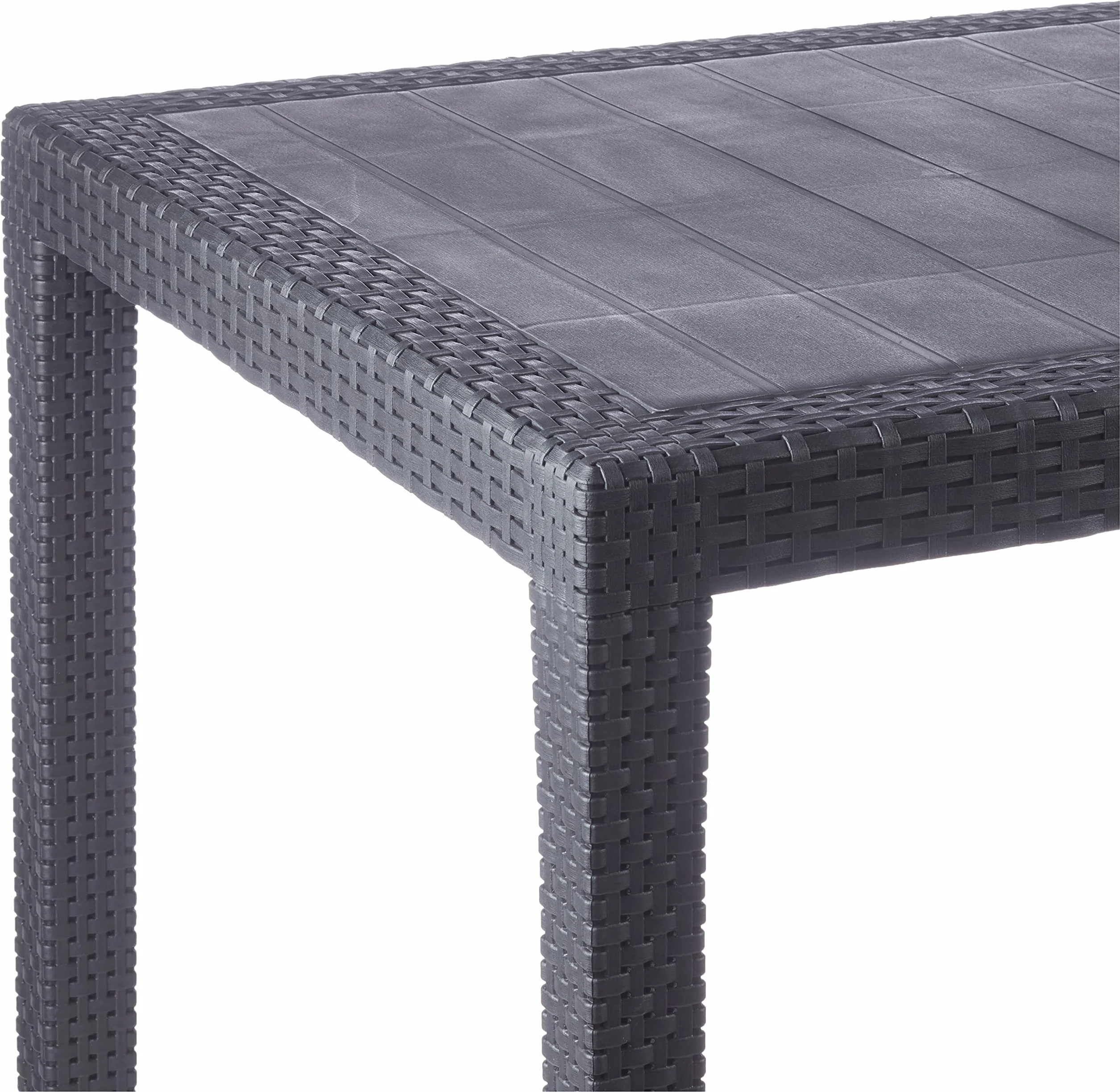 Tavolo da giardino con rivestimento ad effetto intrecciato KINGAN