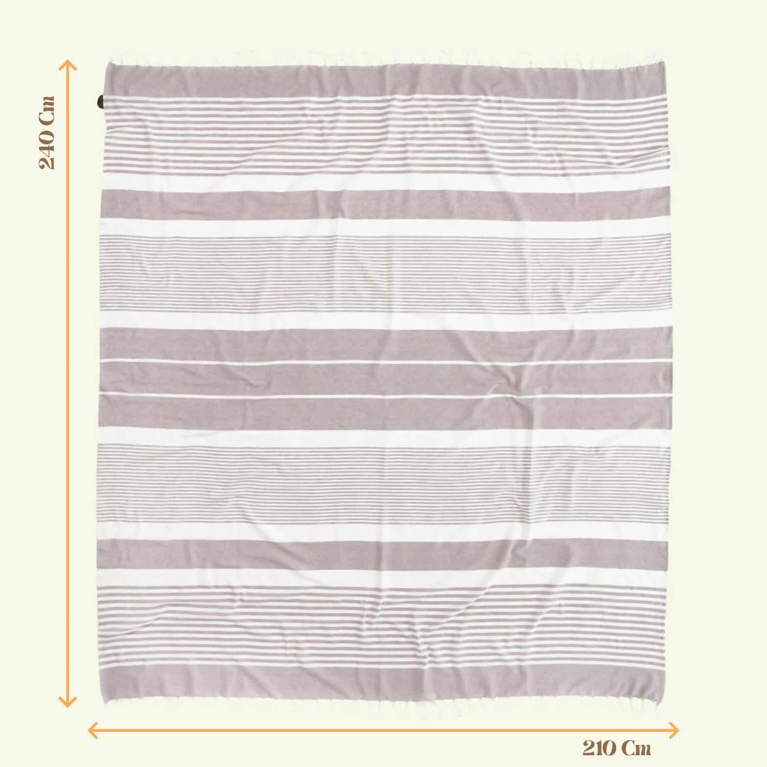 MOMOMUS Fouta XXL Stuoia da Spiaggia Antisabbia Boho Beige 210 x 240 cm