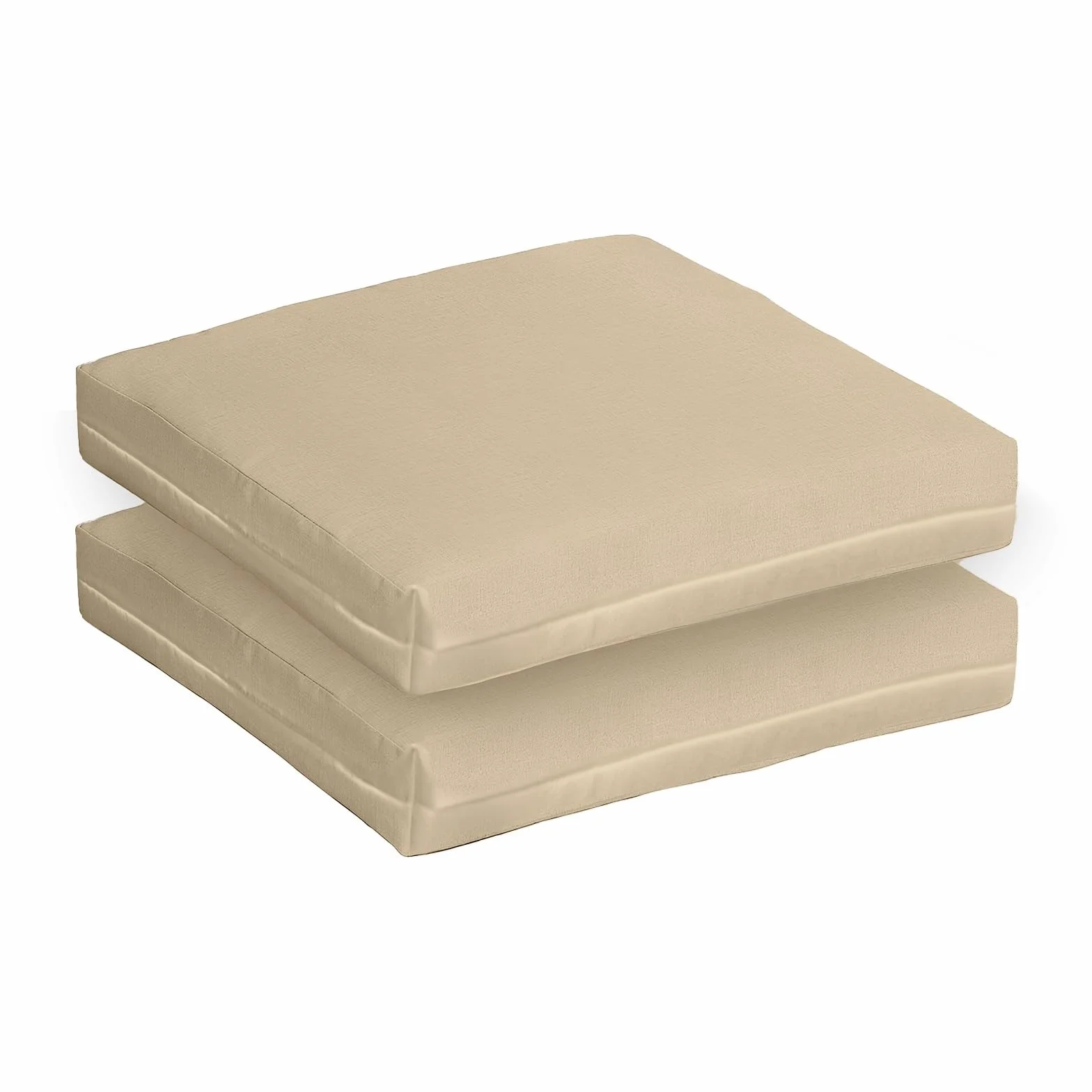 PARAMAISON Set di 4 Cuscini da Esterno per Salottino in Rattan, Sfoderabile Imbottito | 58x51x5cm Beige