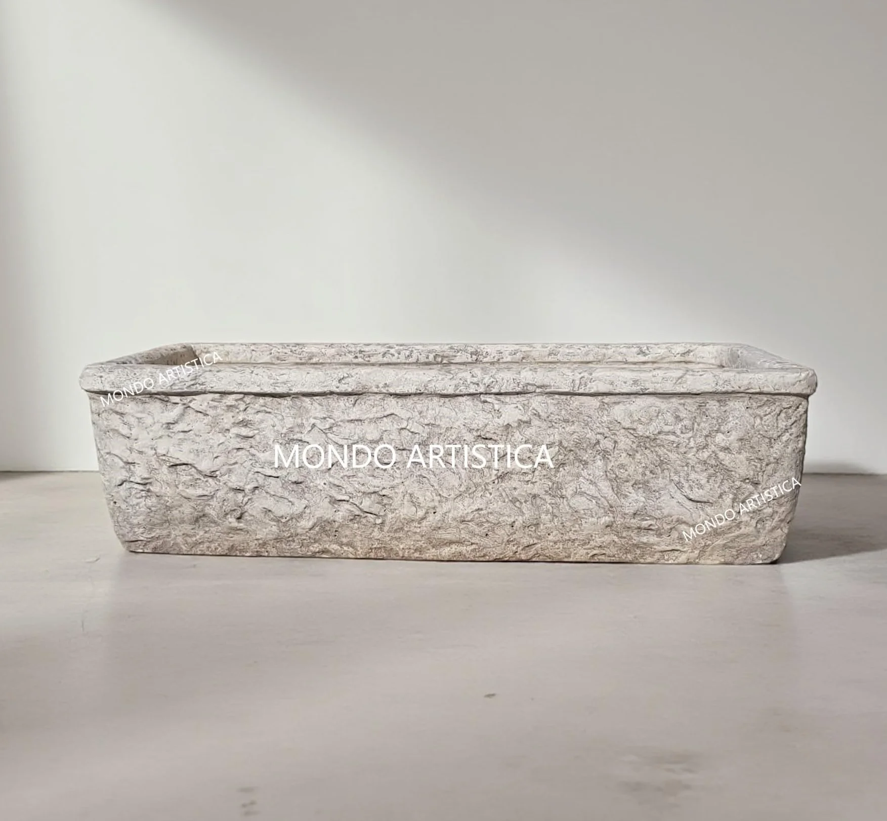Lavandino, Lavabo, Pilozzo, Vasca Unica, Fontana Da Esterno, Per Giardino Altezza 22 cm, Larghezza 80x40 Cm, In Cemento Bianco E Polvere Di Marmo, Colore Sfumato Grigio