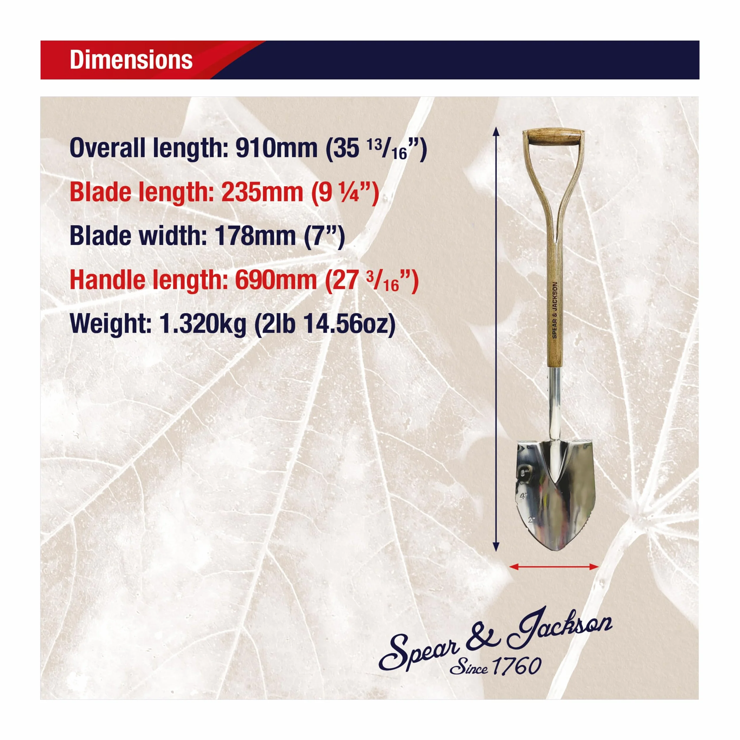Spear & Jackson 4650PS Vanga da semina tradizionale in acciaio inossidabile