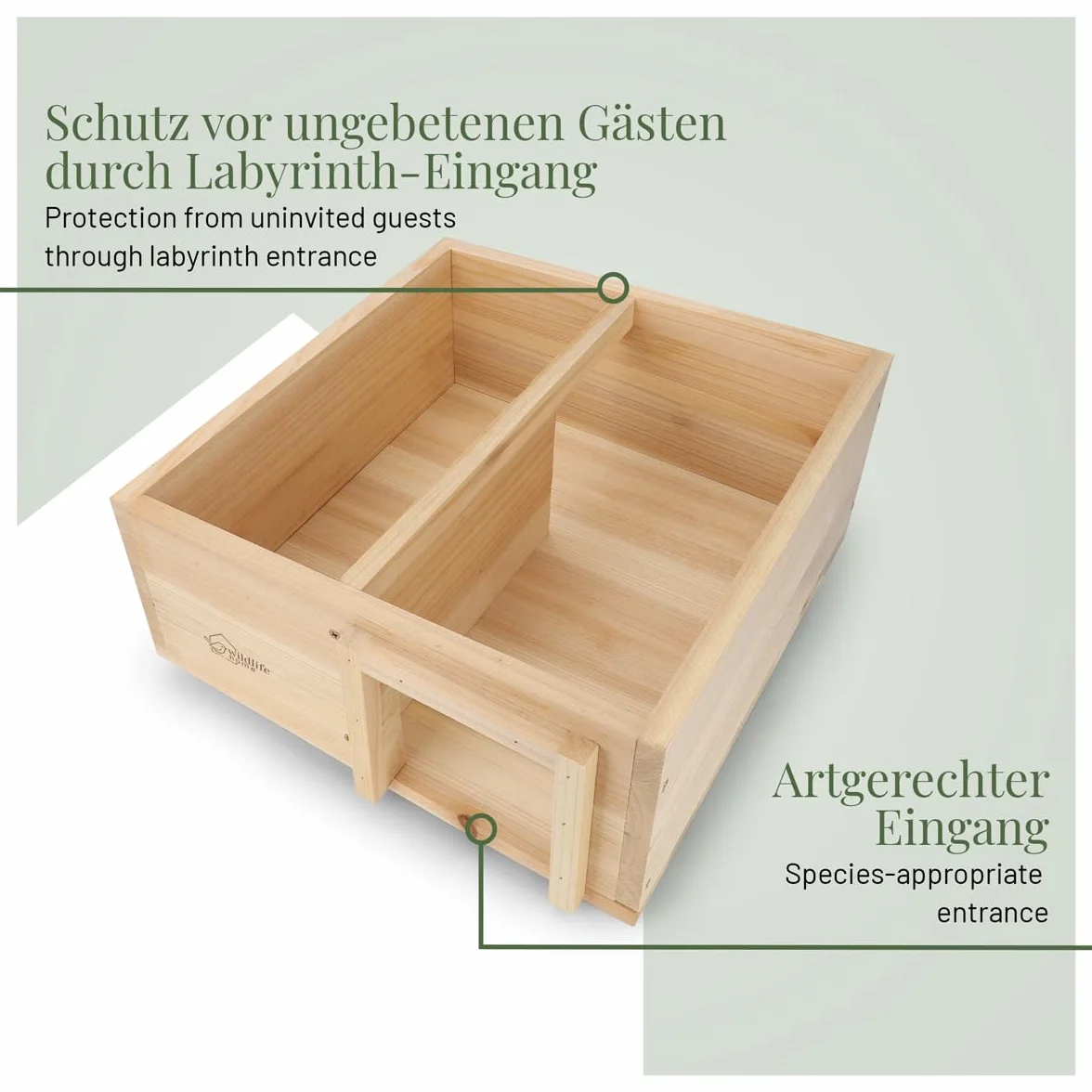 wildlife home Grande casetta per ricci invernale, con fondo in legno, resistente alle intemperie, XL, per il giardino, a prova di gatto