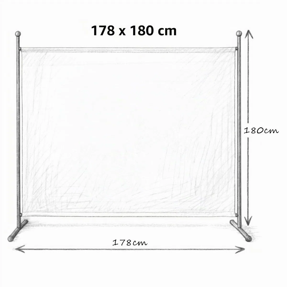 QUICK STAR Paravento da Giardino 180 x 178 cm Divisorio in Tessuto Balcone Protezione della Privacy Bianco