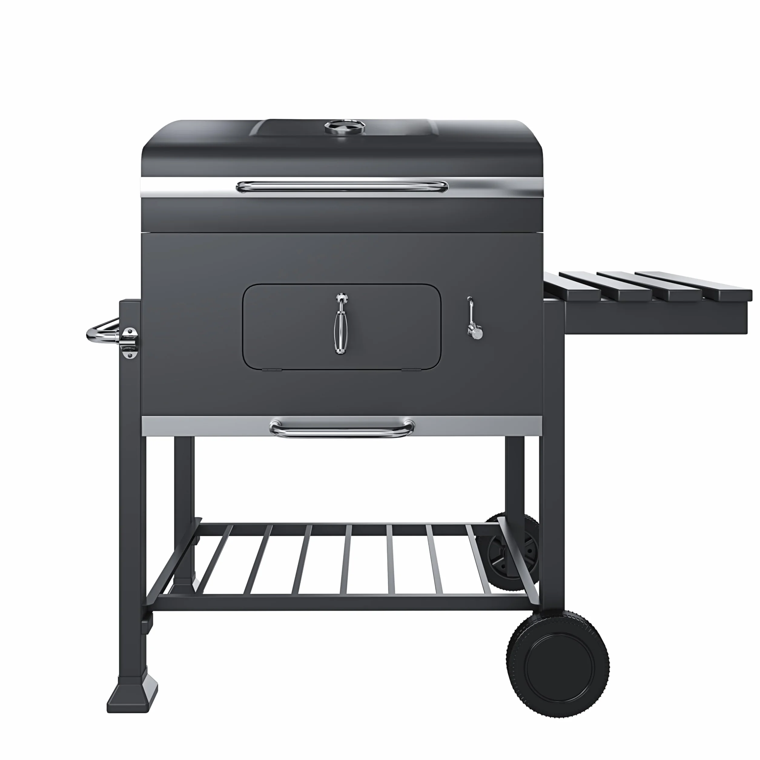 BRICOZONE Barbecue A Carbone In Acciaio Con Termometro Integrato Griglia Regolabile In Altezza