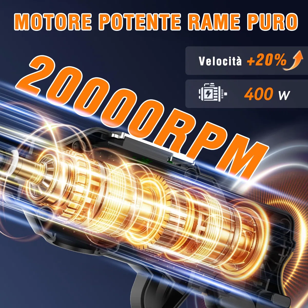 Idropulitrice a Batteria Portatile Professionale 5M Tubo Ugello 6 in 1 per Giardino Auto