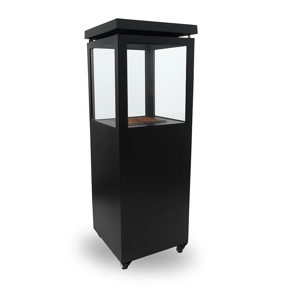 Utevarme Camino a gas per terrazza 6,5 kW 40 x 28 x 132 cm Acciaio stufa a gas nero