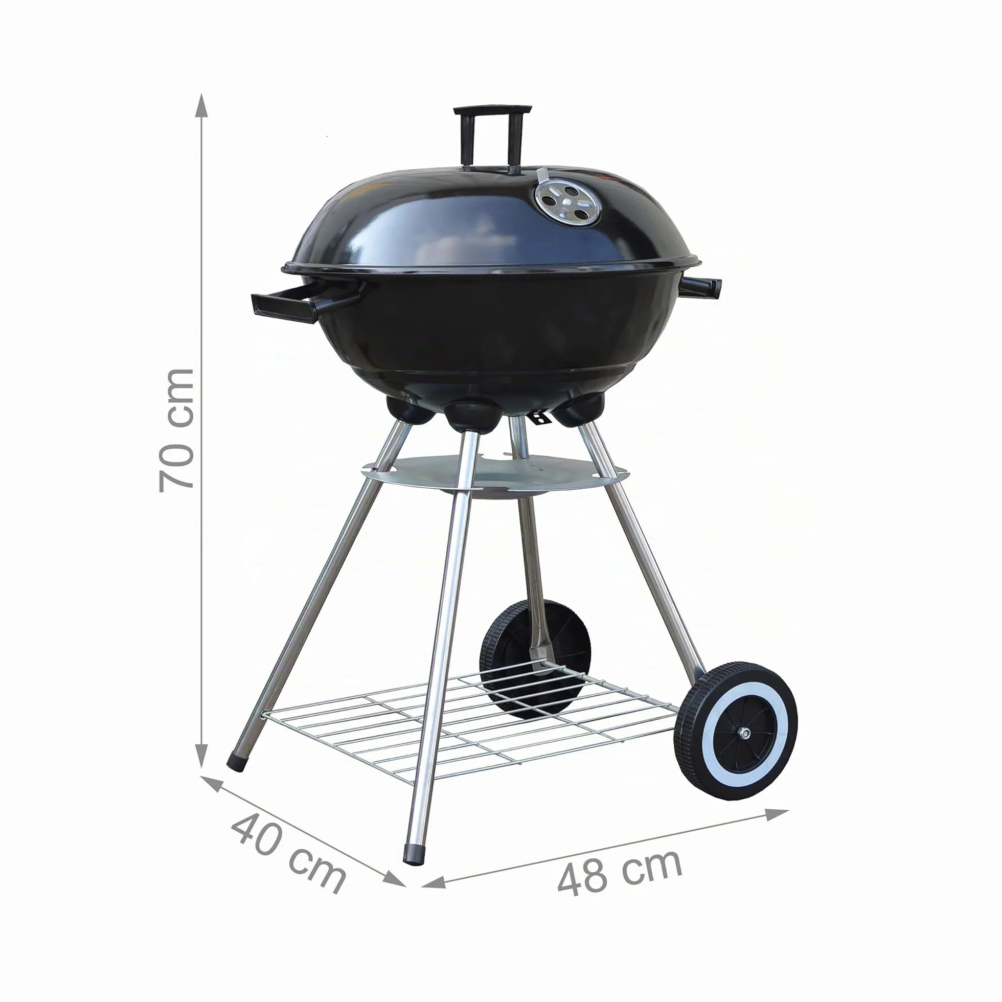 Relaxdays Barbecue Sfera Pieghevole Portatile Griglia 40 cm Nero