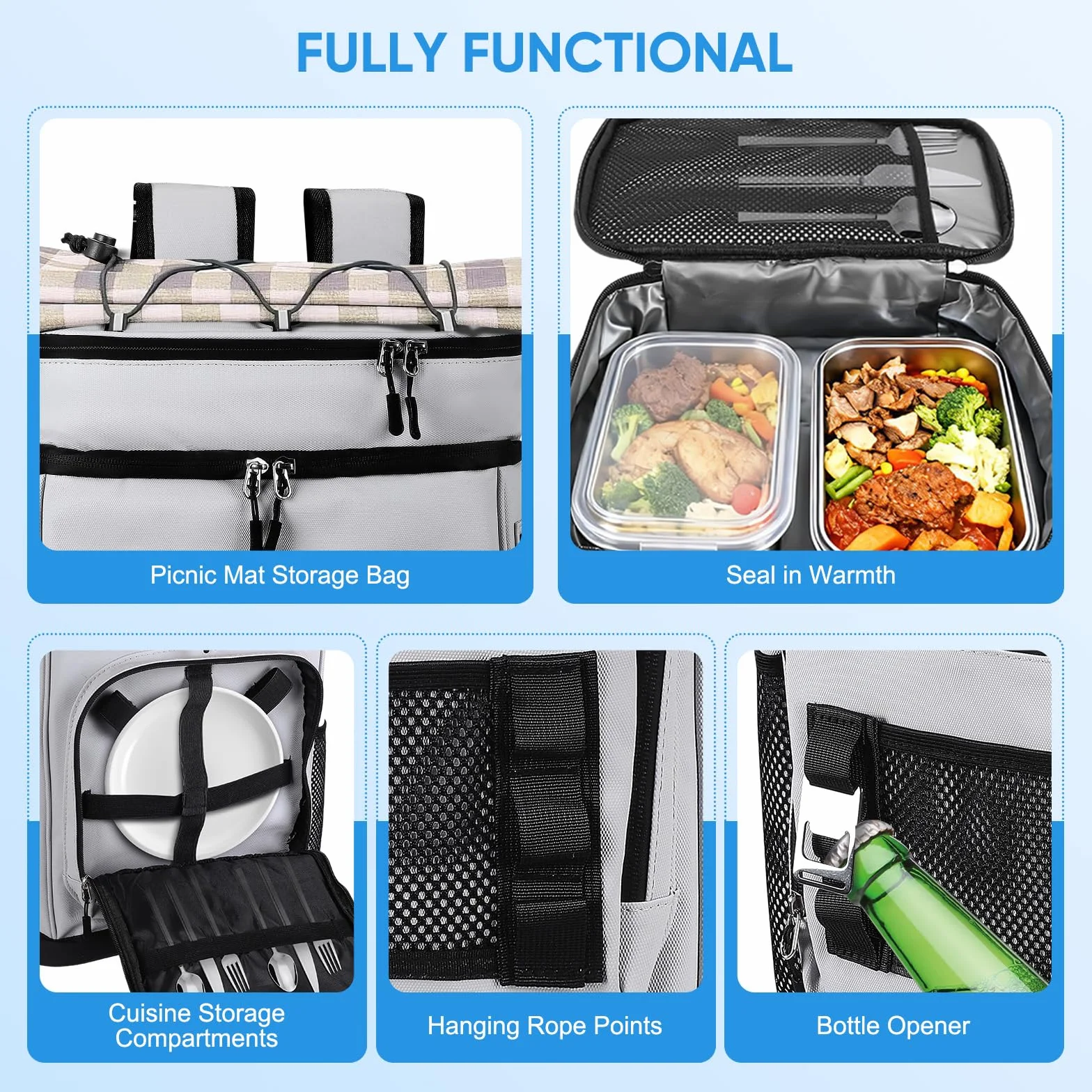 Zaino refrigerante grande da 30 l, con scomparto frigorifero, grande zaino termico, impermeabile, isolato, borsa da picnic a prova di perdite, pieghevole, borsa frigo portatile per barbecue, picnic