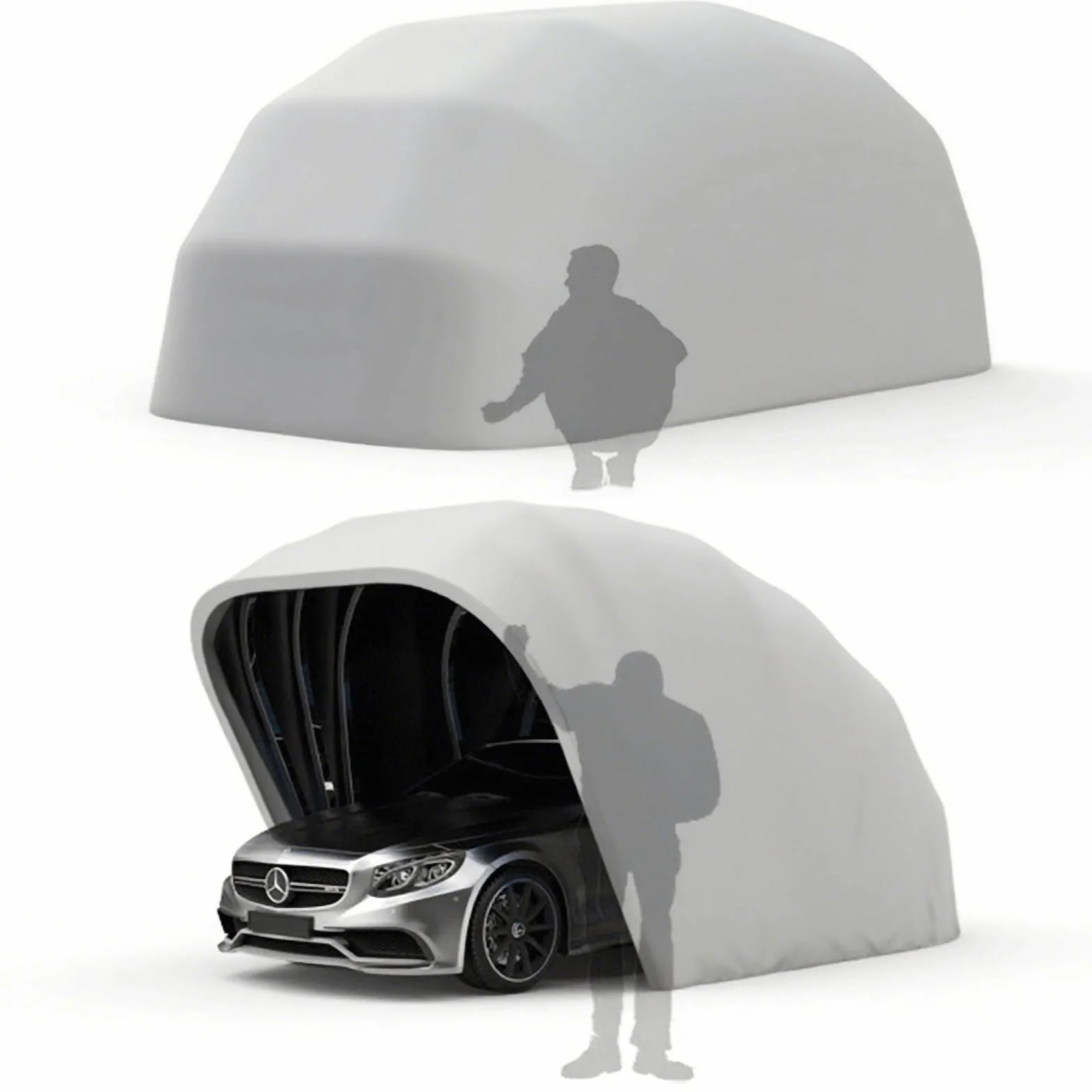 Tenda Per Auto Semiautomatica Pieghevole Portatile Acciaio Inox 19.4ft×8.9ft×8ft