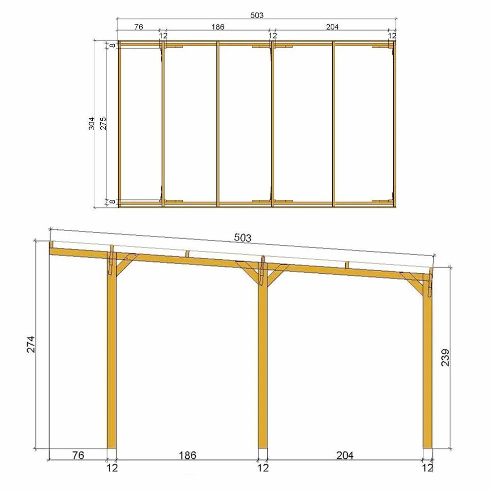 Pergola da Giardino 3x5 m in Legno massello trattata in Autoclave Resistente Agenti atmosferici Made in Italy