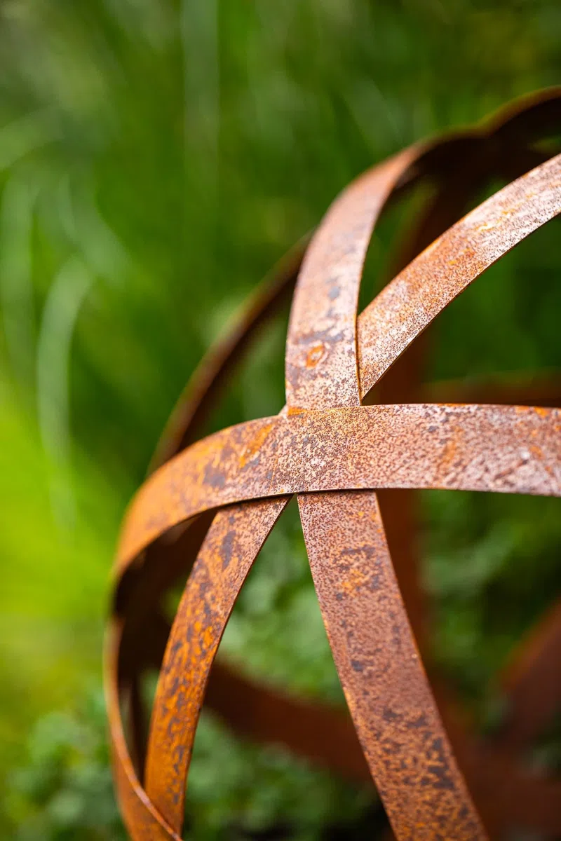 Bornhöft Sfera decorativa in ferro 40 cm metallo arrugginito giardino