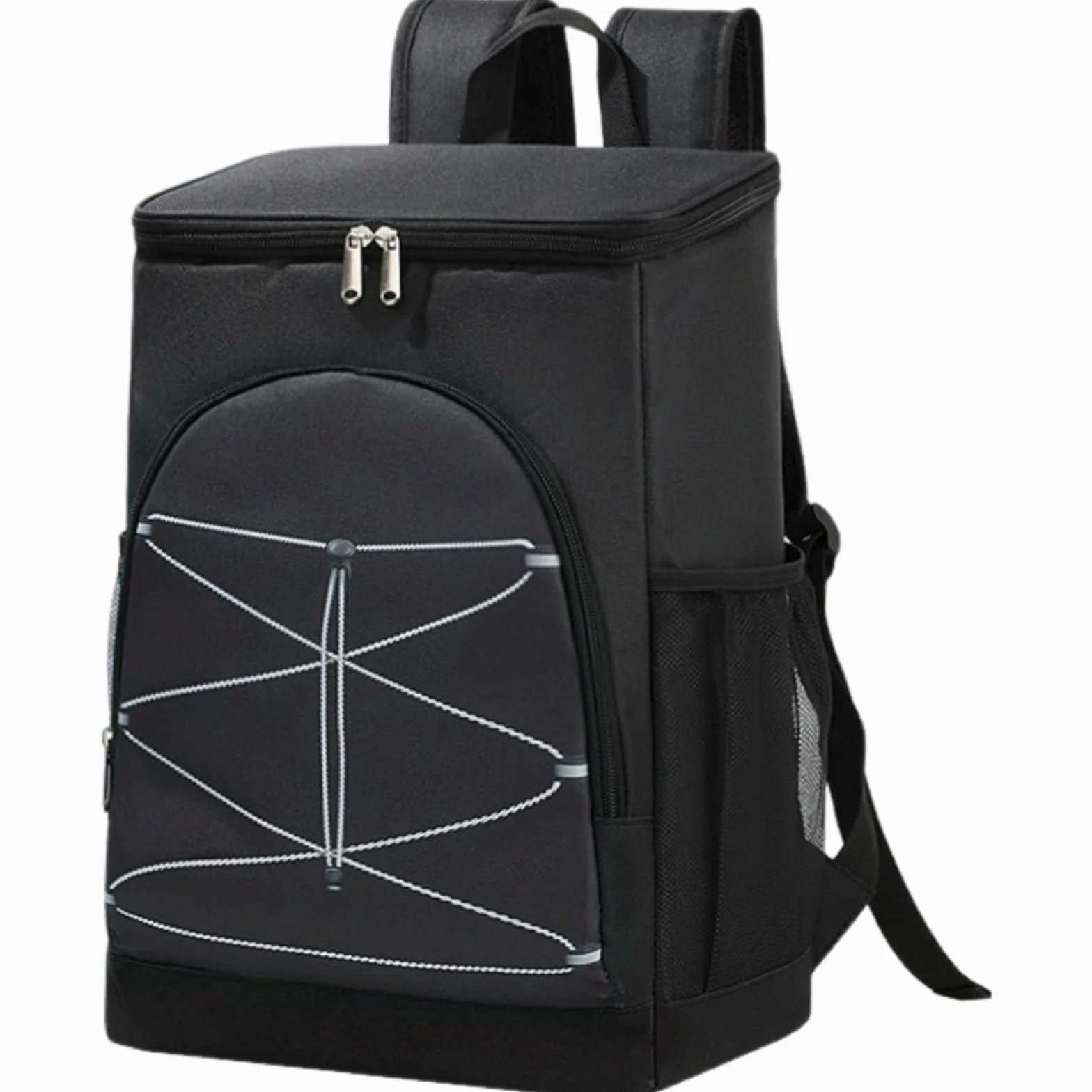 Surwin Zaino Frigo Termico,Zaino Termica Porta Pranzo Borsa Frigo Impermeabile Portatile Grande Capacità 20L Borsa da Picnic Resistente Leggero per Uomo Donna, Campeggio (Nero,40x28x18cm)