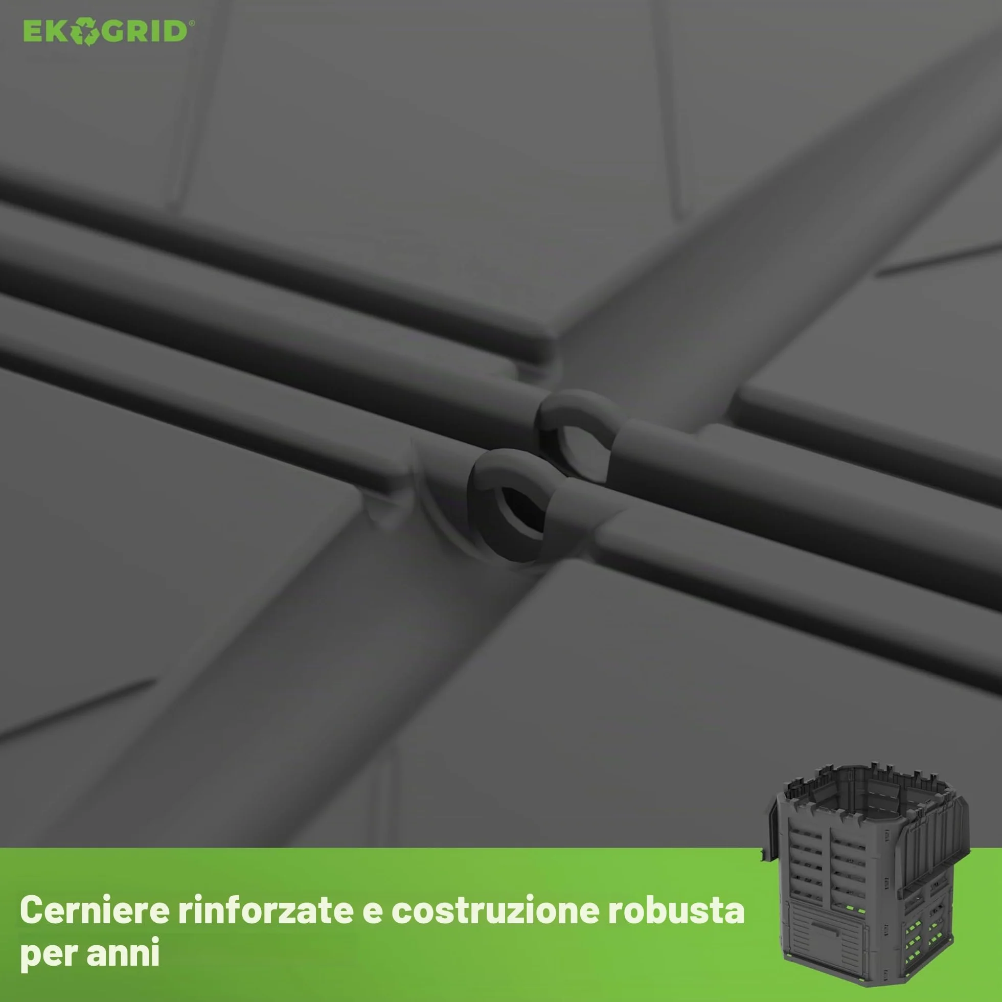 Compostiera da Giardino 300 L con Irrigazione a Goccia e Ventilazione Nero