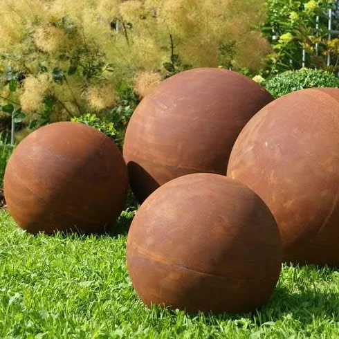 Sfera arrugginita da giardino metallo ruggine ⌀30cm