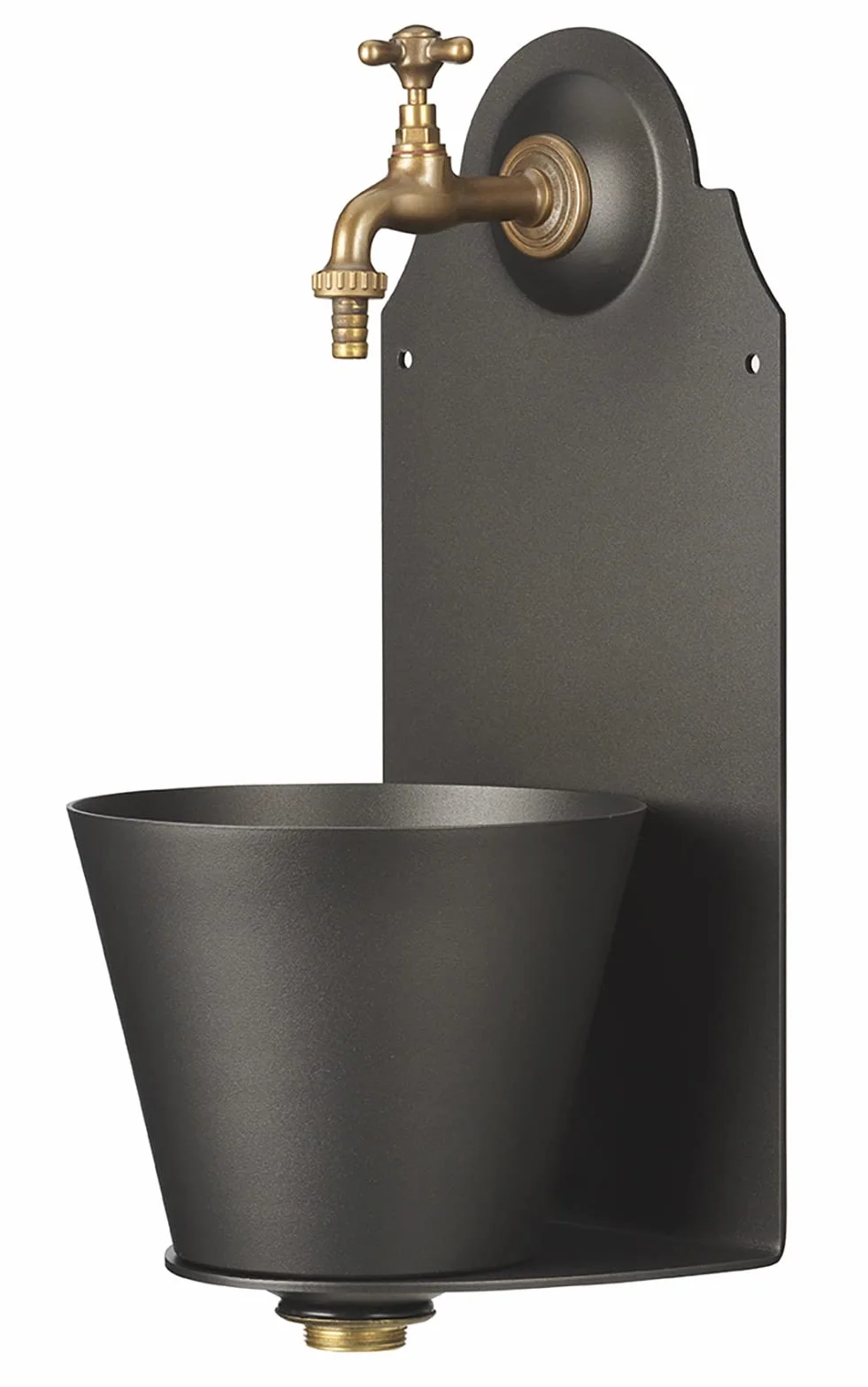 Belfer 42PR Fontana a Parete in Solido Alluminio con Rubinetto in Ottone e Vaschetta Colore Antracite