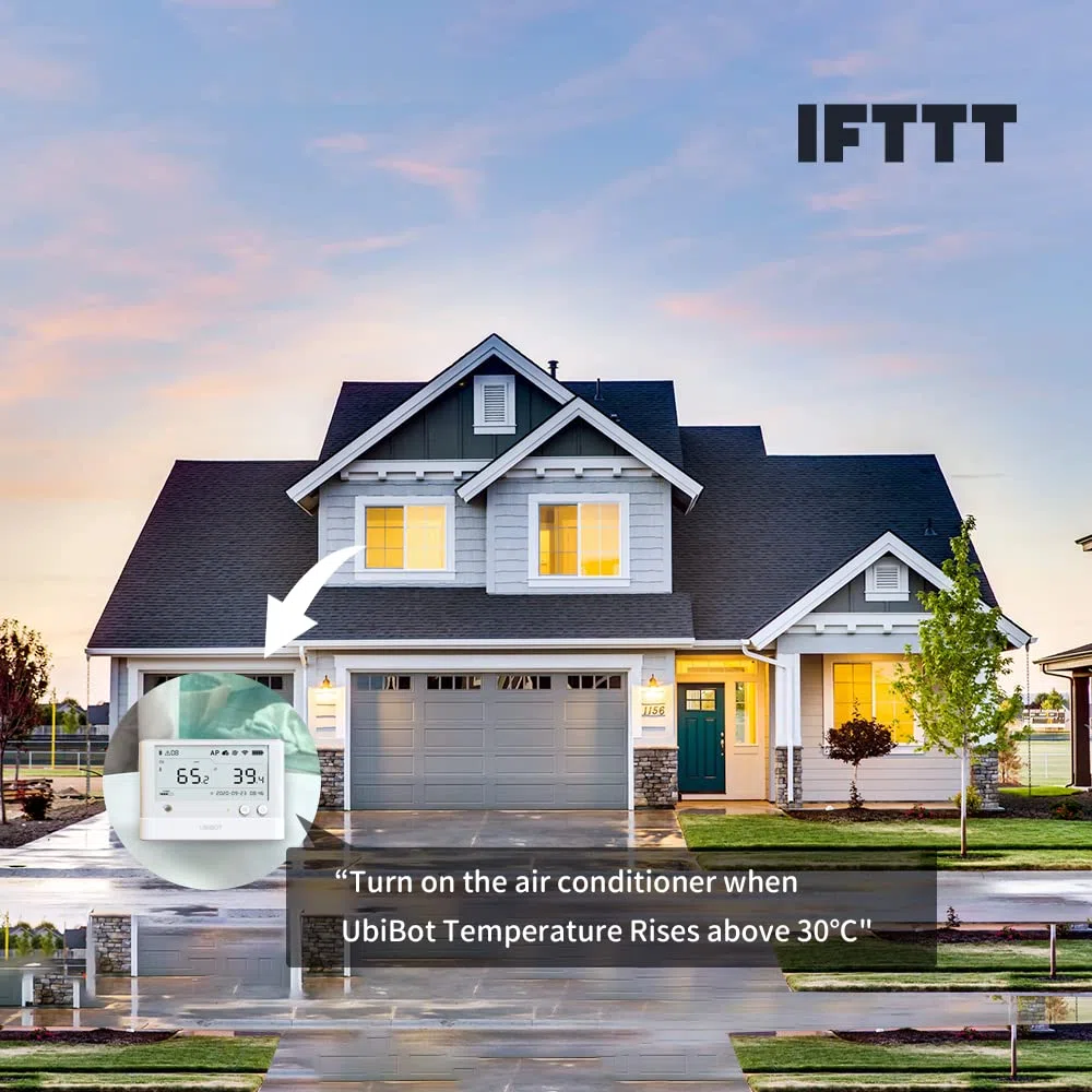 UbiBot WS1 Pro Sensore di umidità e temperatura WiFi, termometro per congelatori, registratore di dati a distanza con avvisi, IFTTT, app gratuita (solo WiFI 2.4GHz)