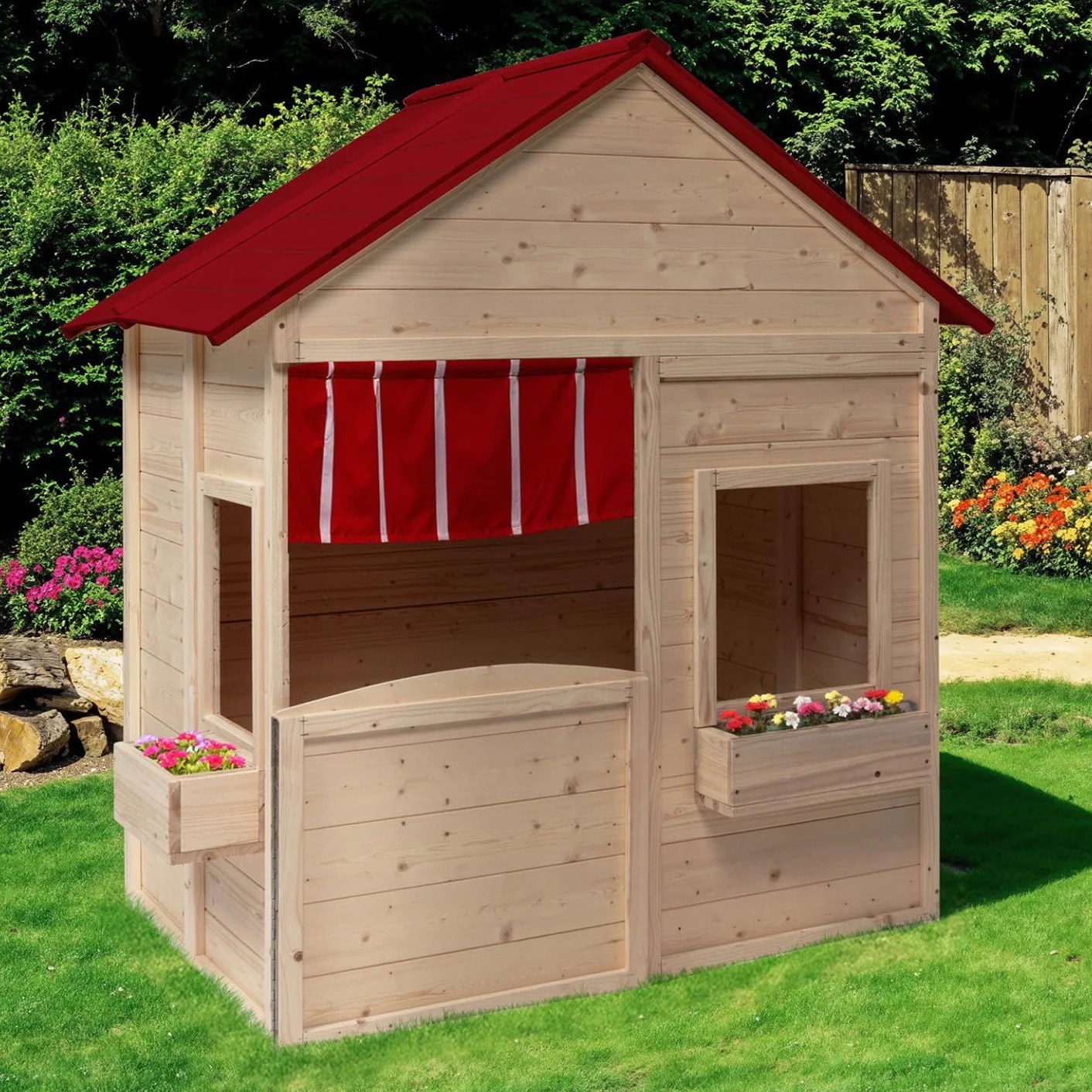 IDMarket - Adventure casetta in Legno per Bambini, casetta per Esterni